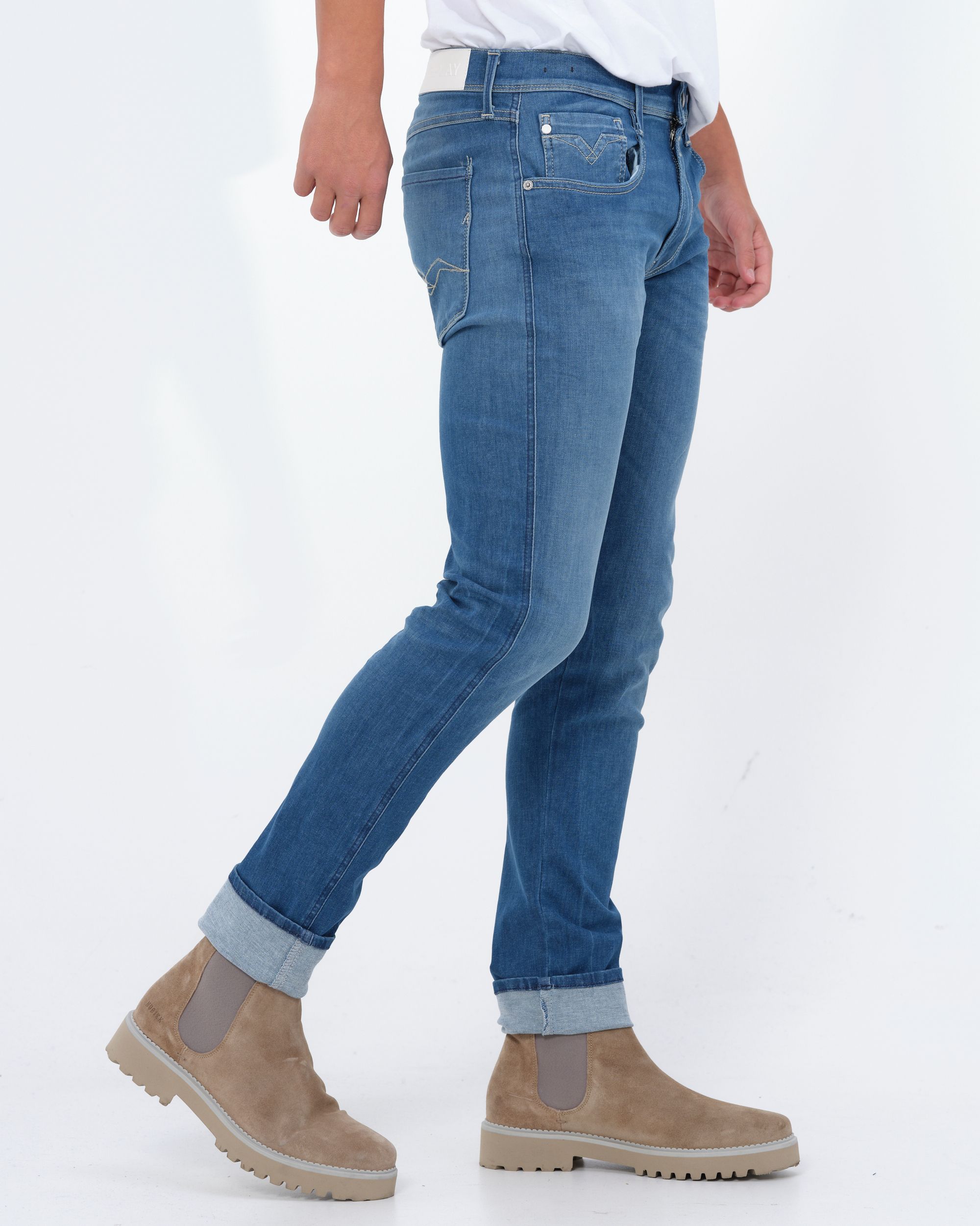 Replay Anbass Recycled 360 Hyperflex Jeans Blauw 081767-001-28/32