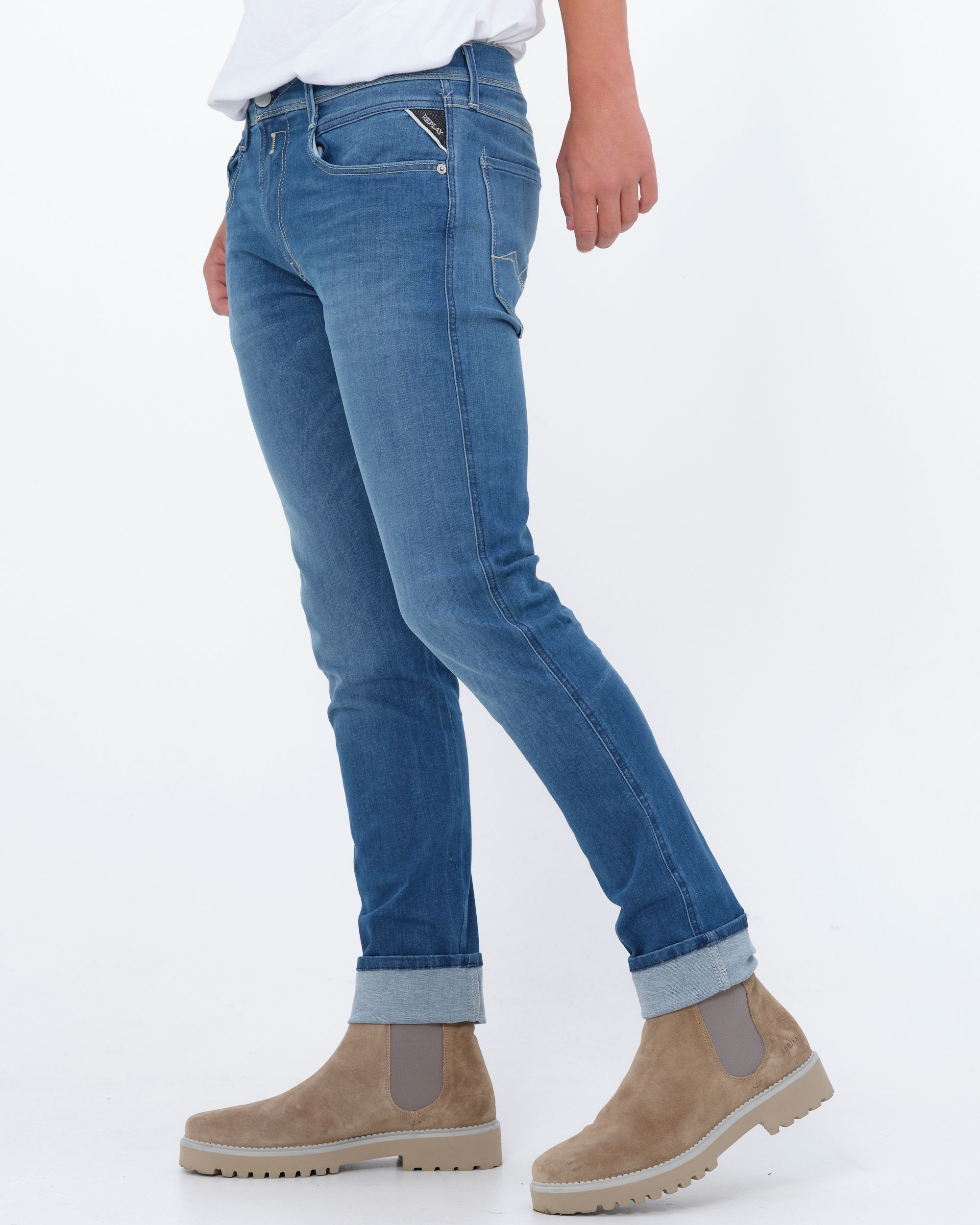 Replay Anbass Recycled 360 Hyperflex Jeans Blauw 081767-001-28/32
