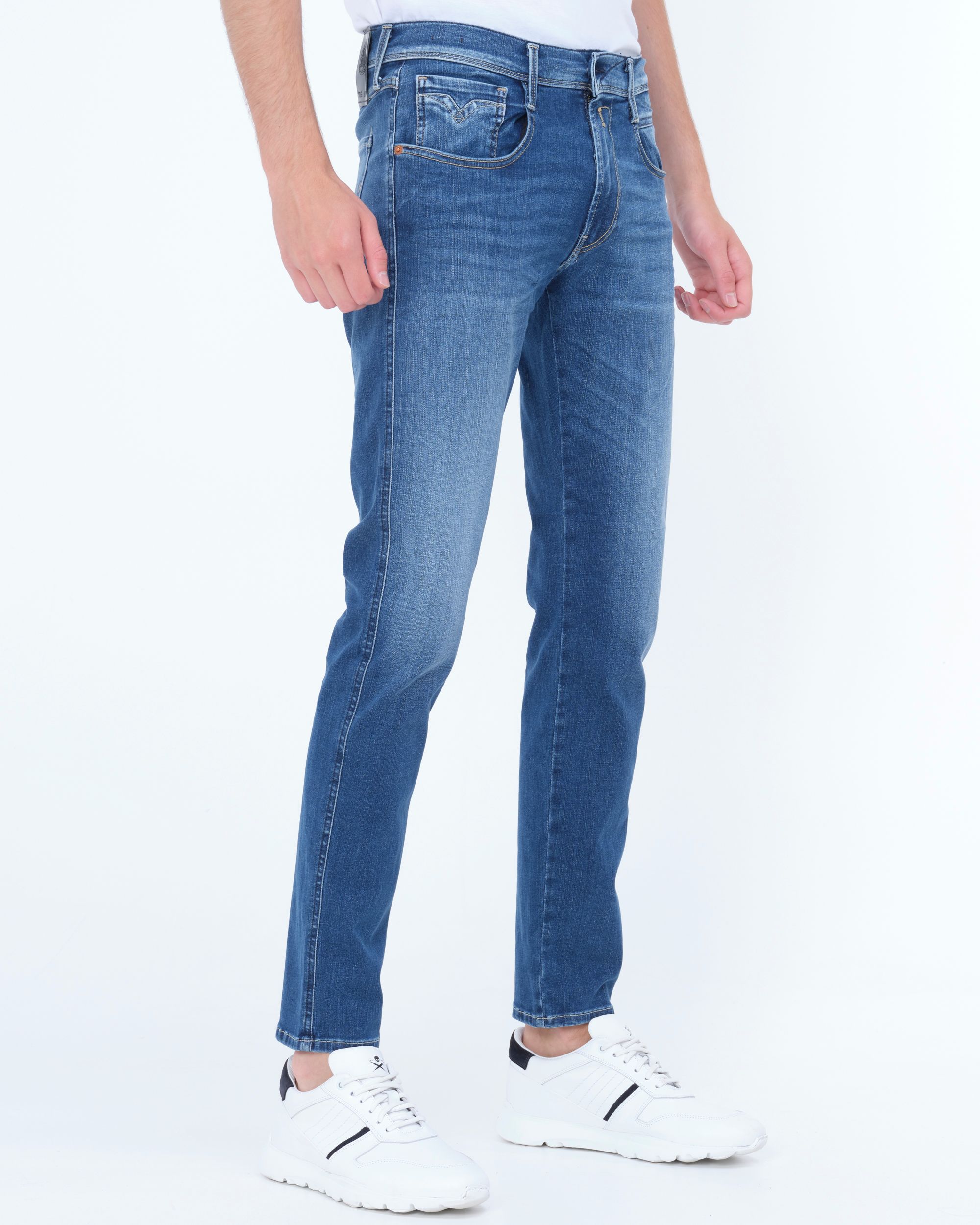 Replay Anbass Hyperflex Jeans Blauw 081768-001-28/32