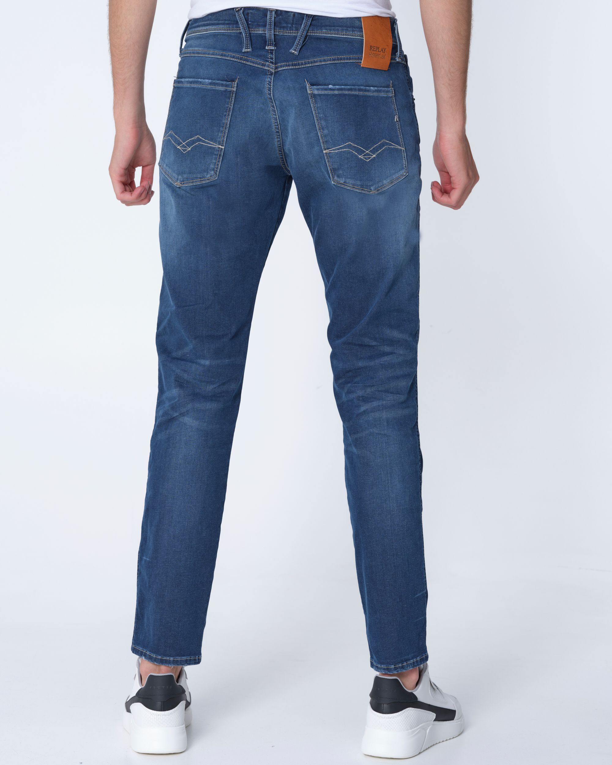 Replay Anbass Hyperflex Broken & Repaired Jeans Blauw 081770-001-28/32
