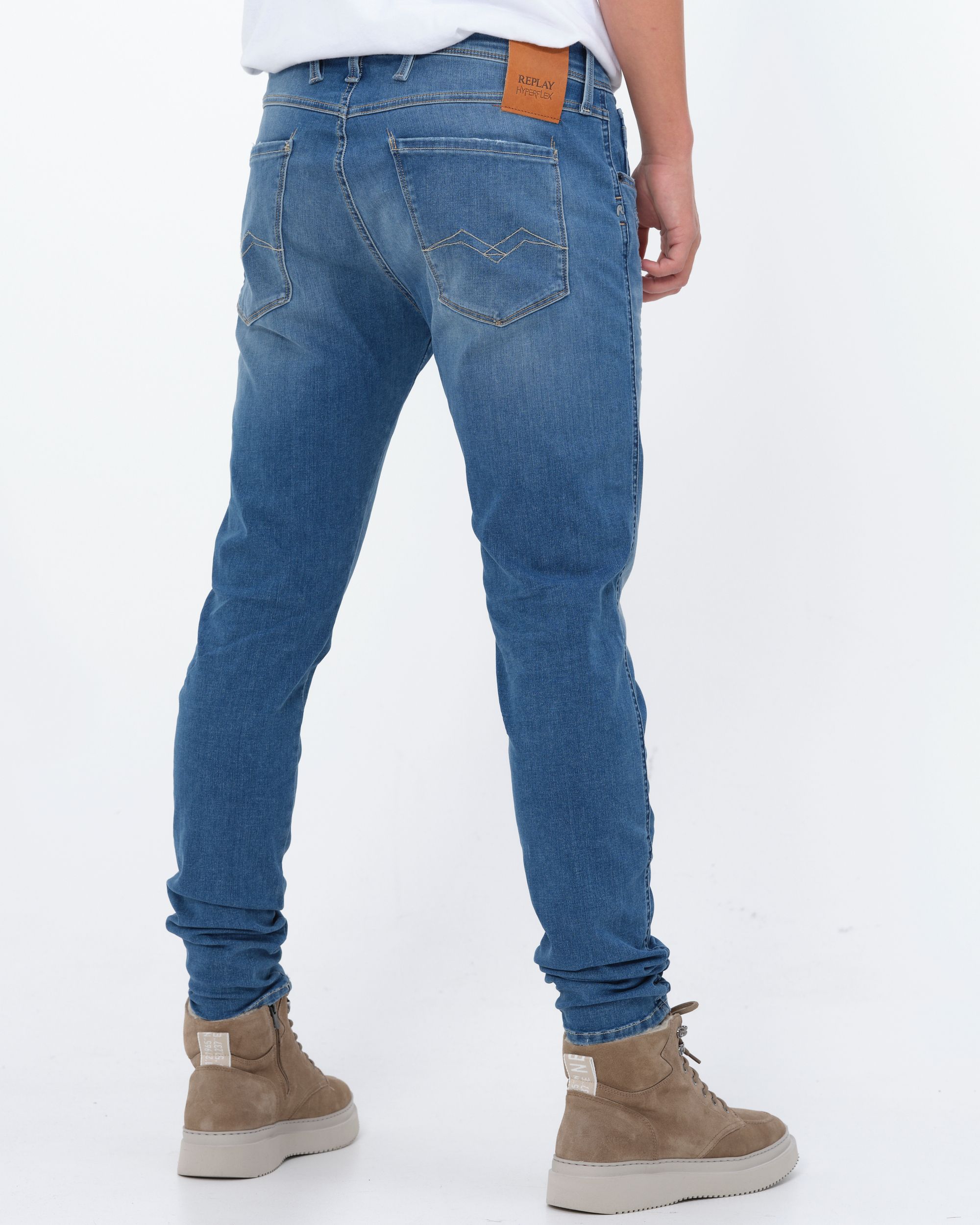 Replay Anbass Hyperflex Broken & Repaired Jeans Blauw 081771-001-28/32