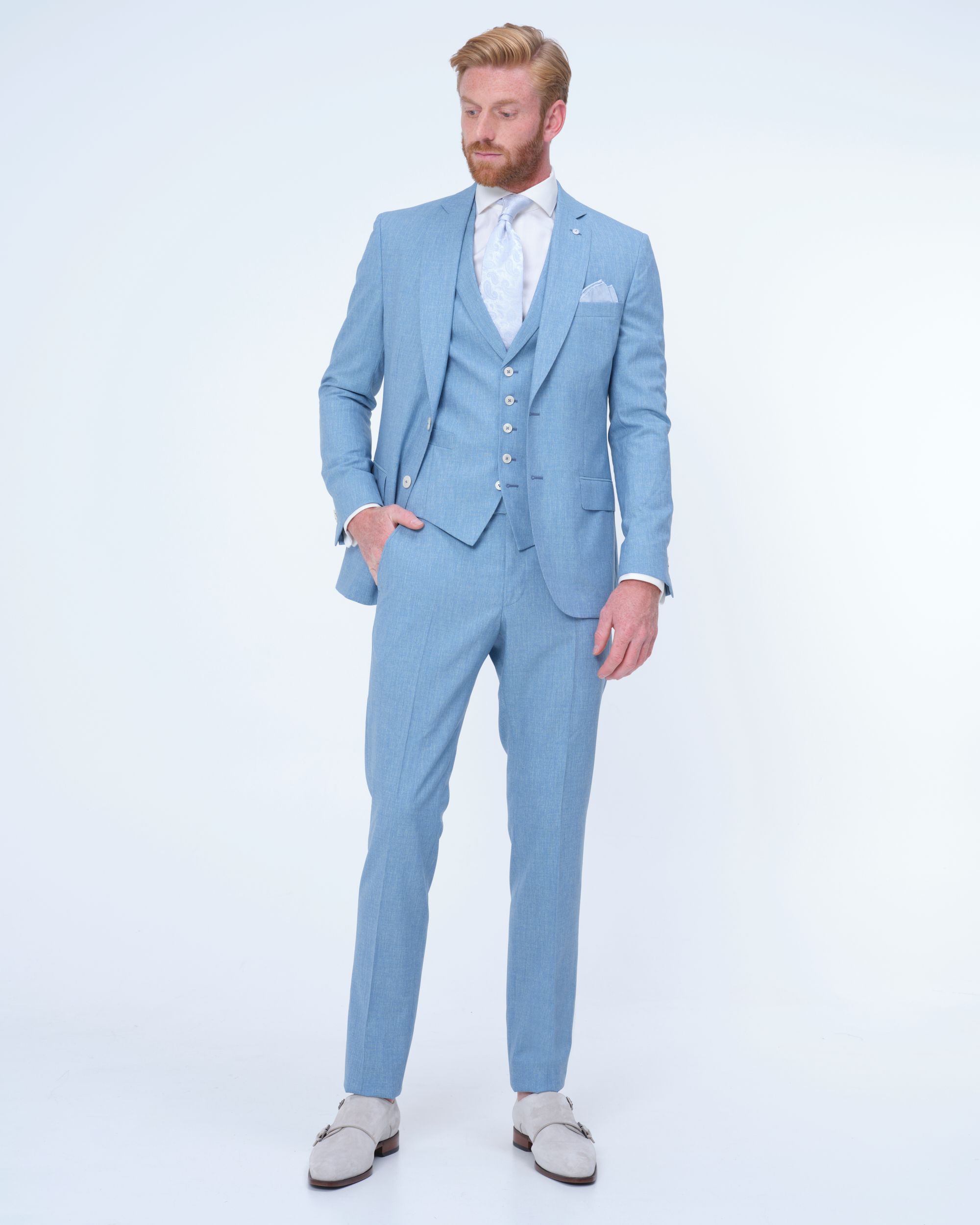 Dutch Dandies Pak Lichtblauw uni 081824-001-46