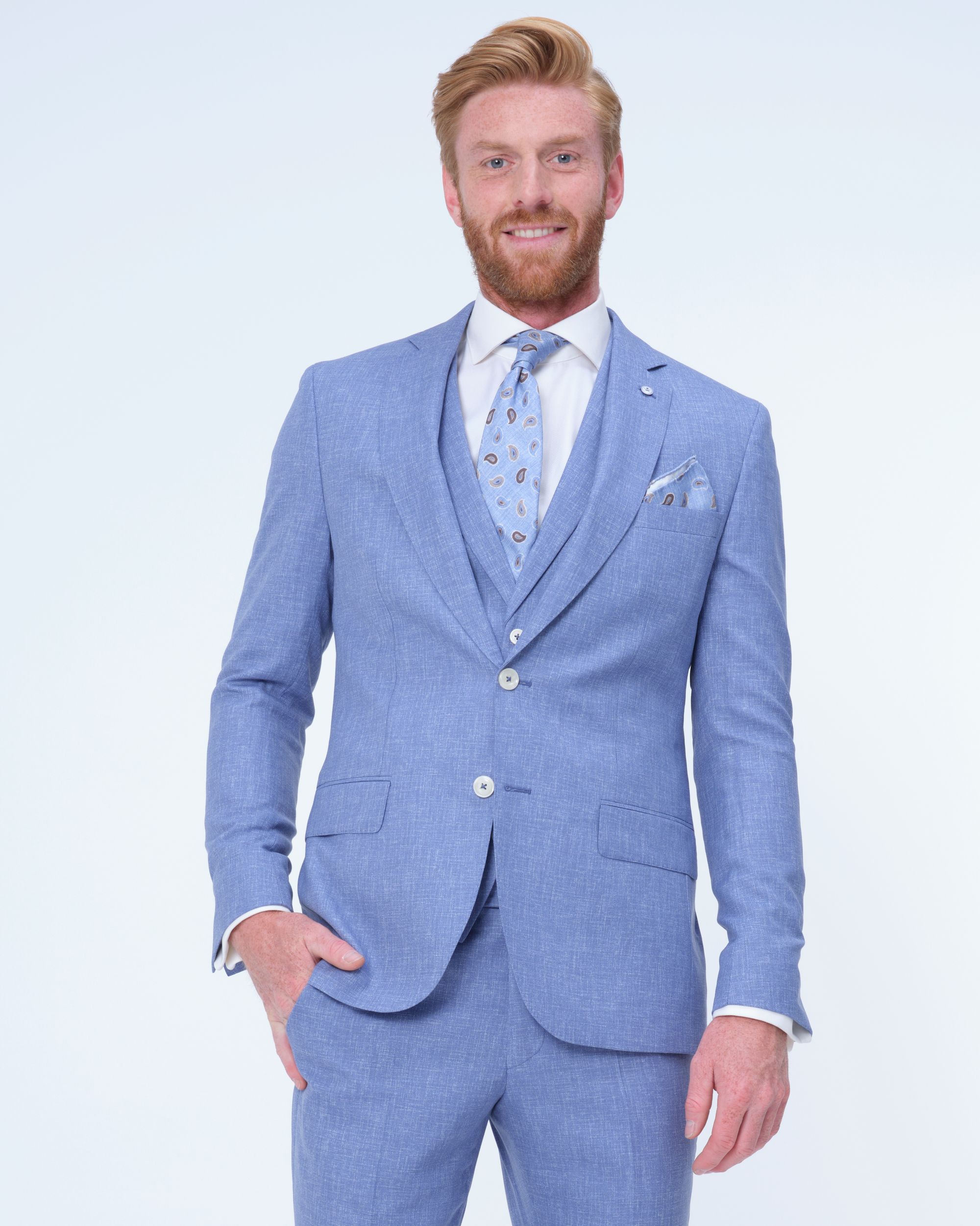 Dutch Dandies Pak Lichtblauw uni 081825-002-46