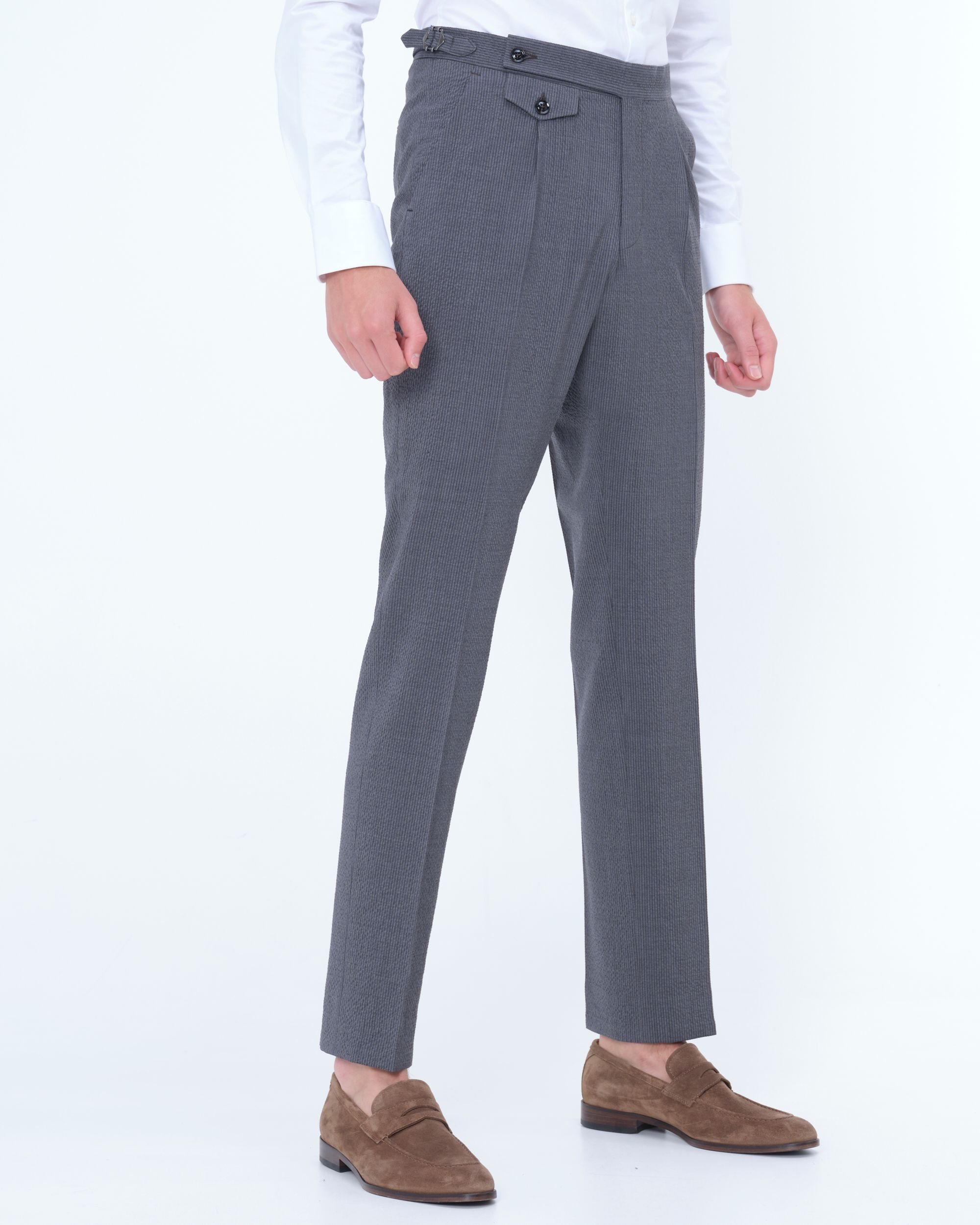 Dutch Dandies Mix & Match Pantalon Donkergrijs streep 081873-001-46