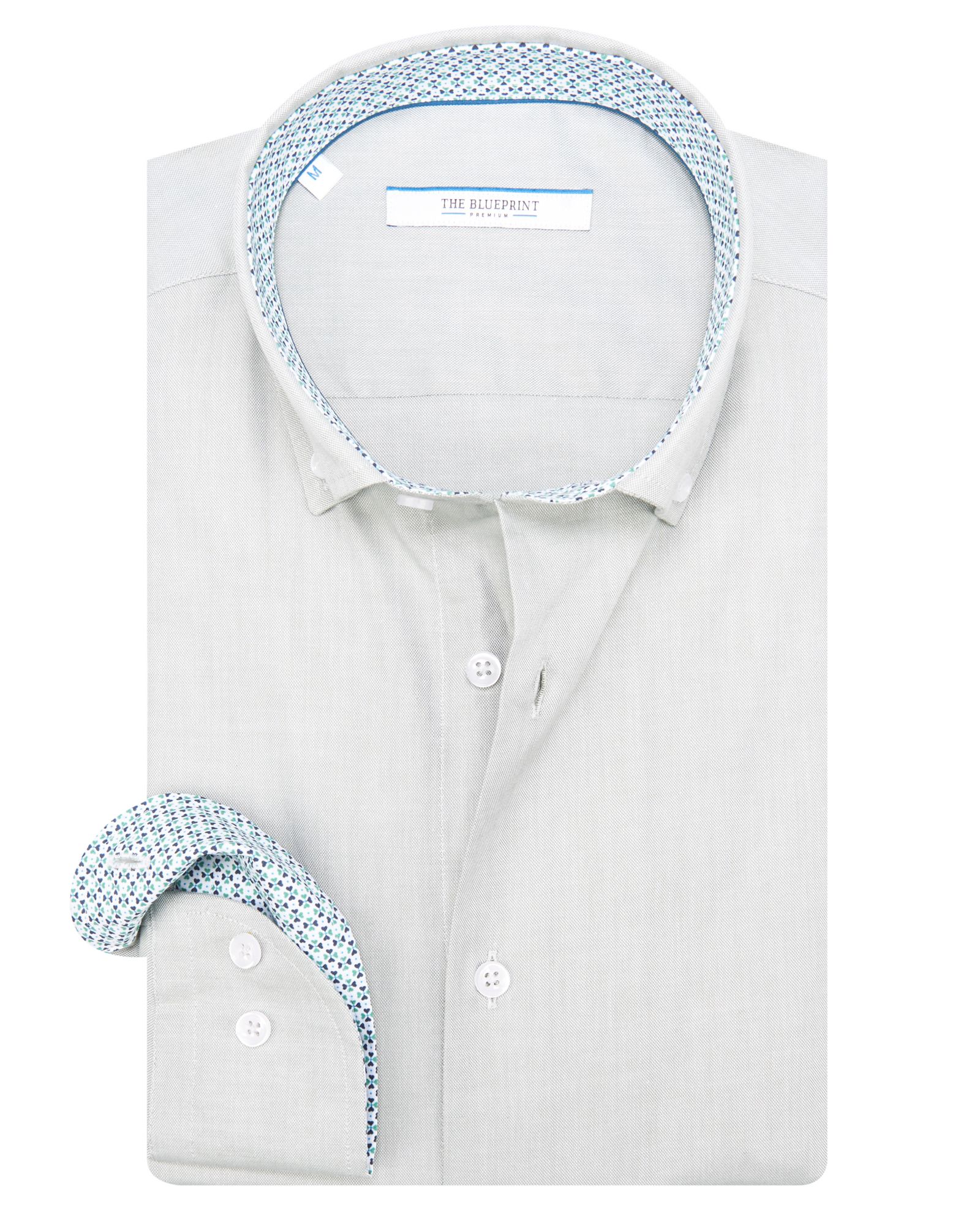 The BLUEPRINT Premium Casual Overhemd LM Groen uni 082219-001-L