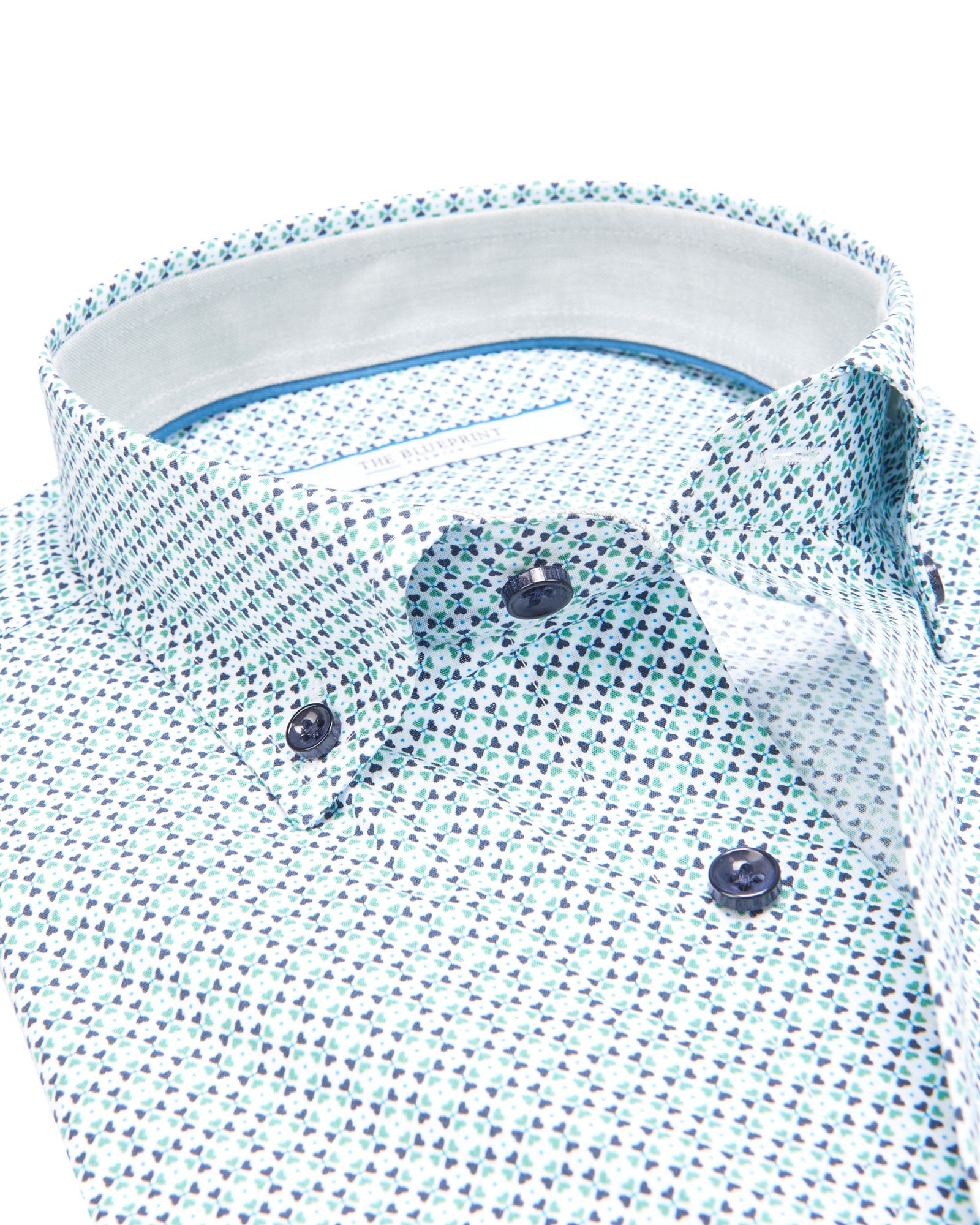 The BLUEPRINT Premium Casual Overhemd LM Groen dessin 082229-001-L