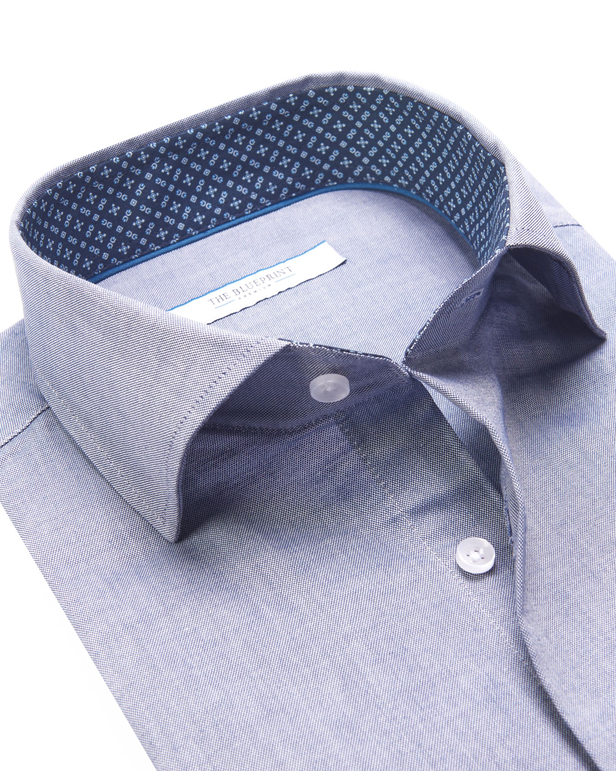 The BLUEPRINT Premium Casual Overhemd LM Blauw uni 082231-001-L