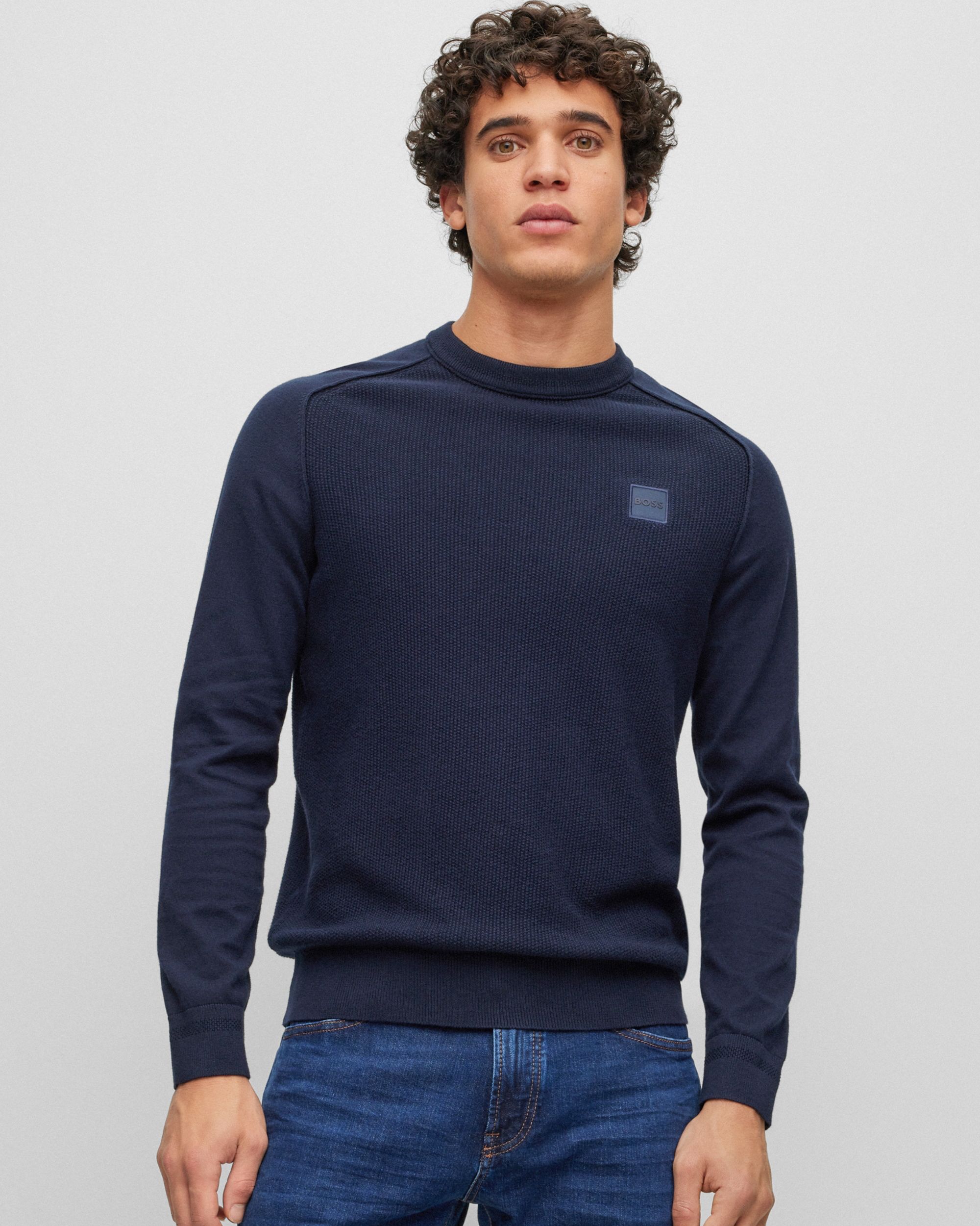Boss Kesom Trui Ronde Hals Donker blauw 082410-001-L