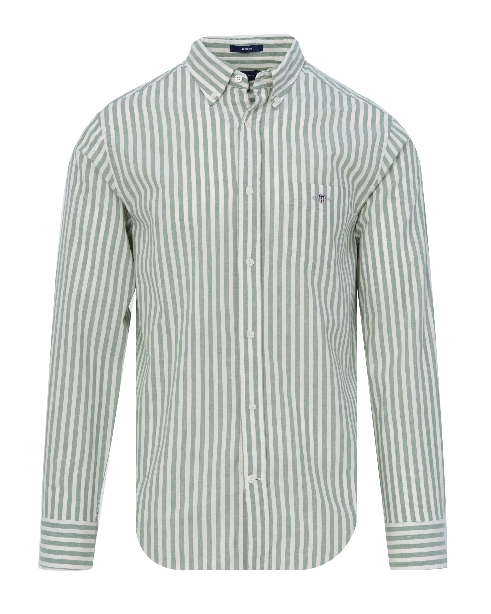 GANT Casual Overhemd LM Groen streep 083904-001-L