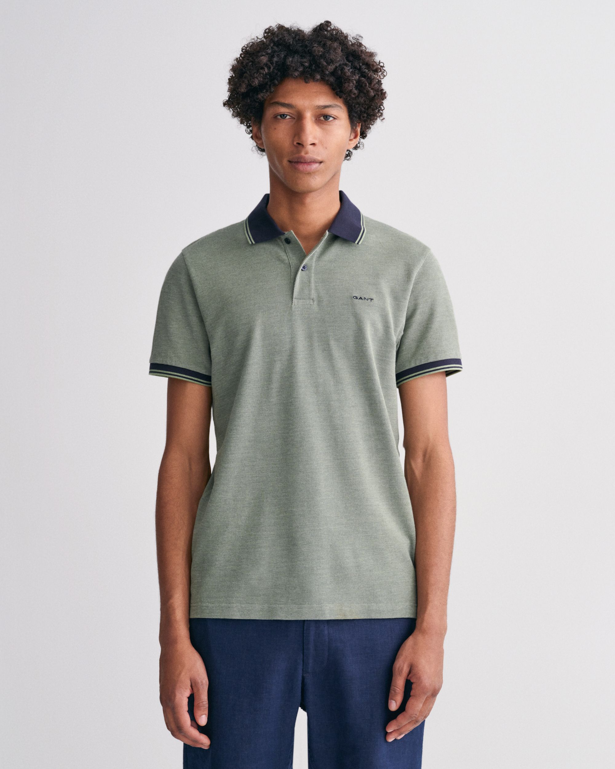 GANT Polo KM Groen streep 083928-001-L