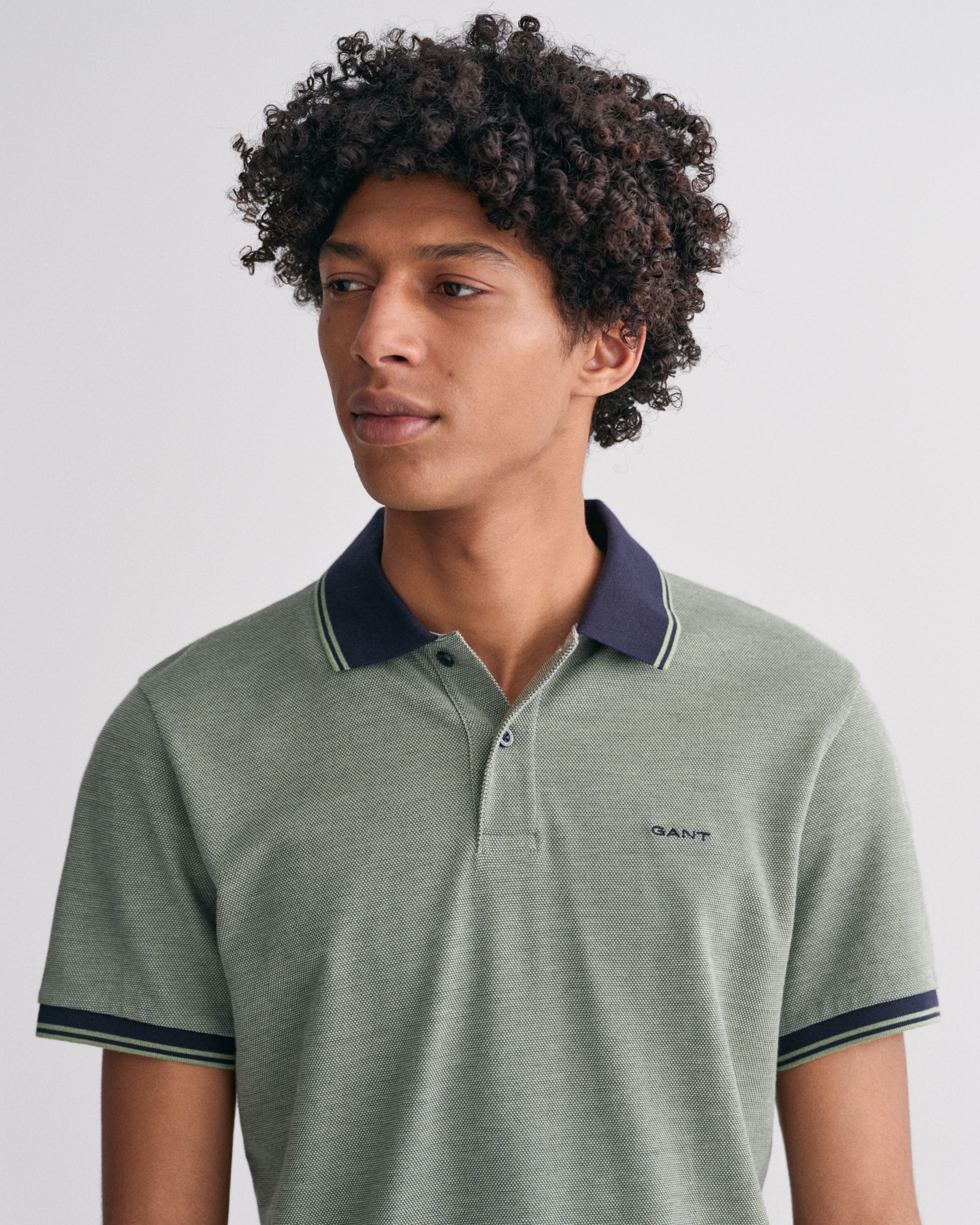 GANT Polo KM Groen streep 083928-001-L
