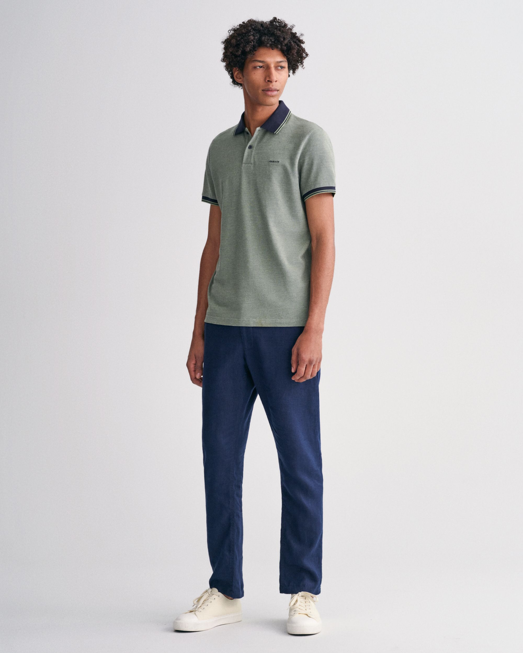GANT Polo KM Groen streep 083928-001-L