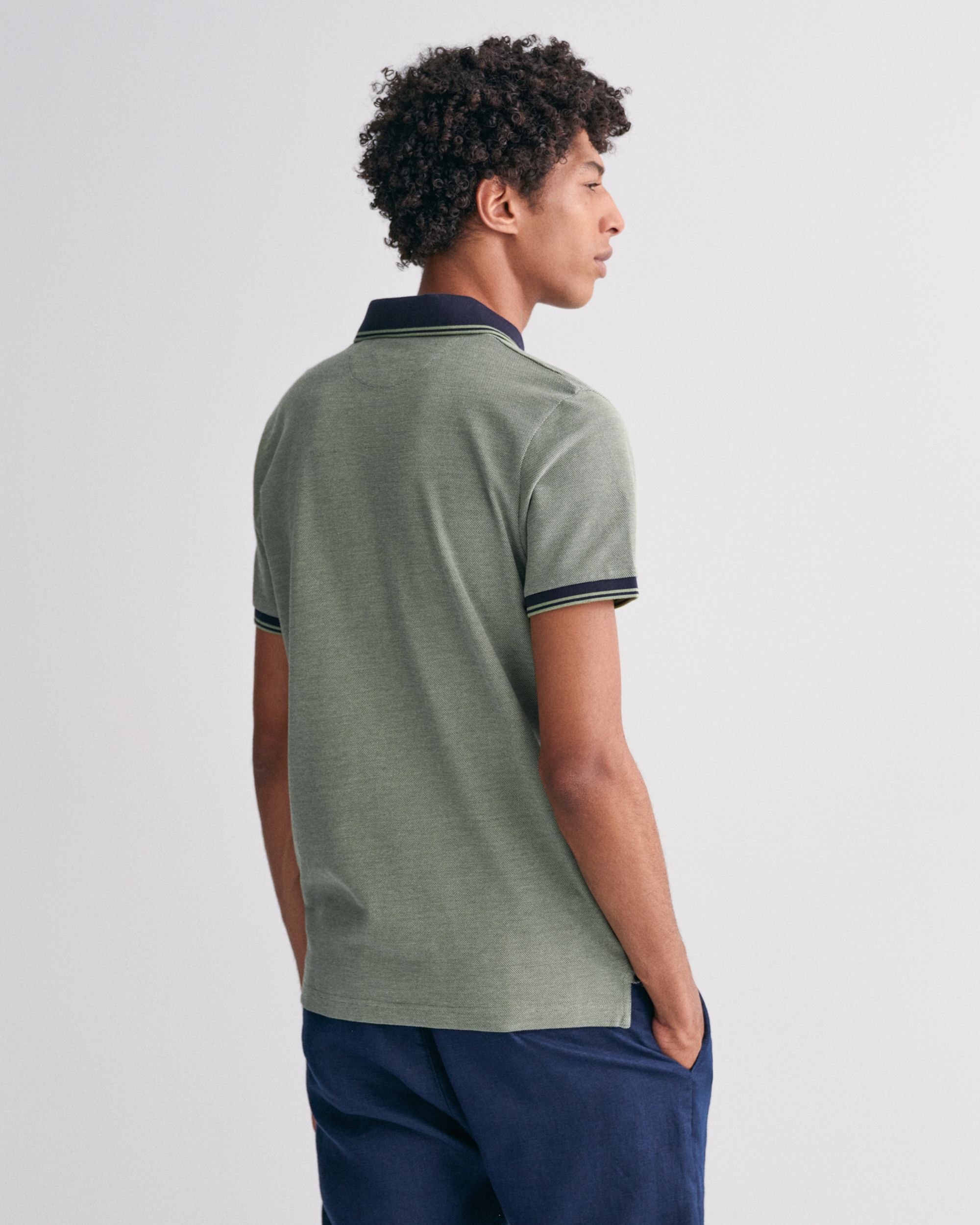 GANT Polo KM Groen streep 083928-001-L