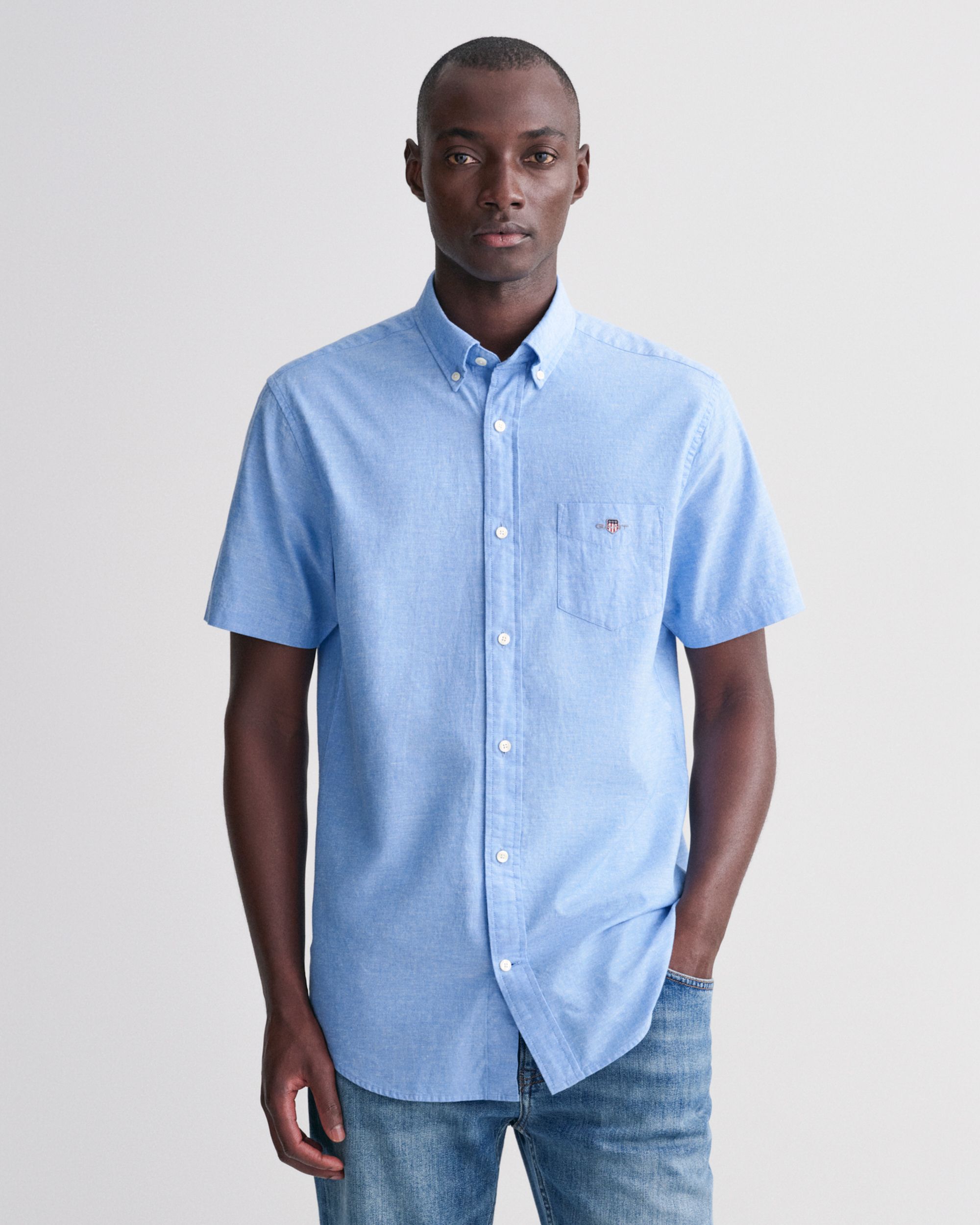 GANT Casual Overhemd KM Licht blauw 083937-001-L