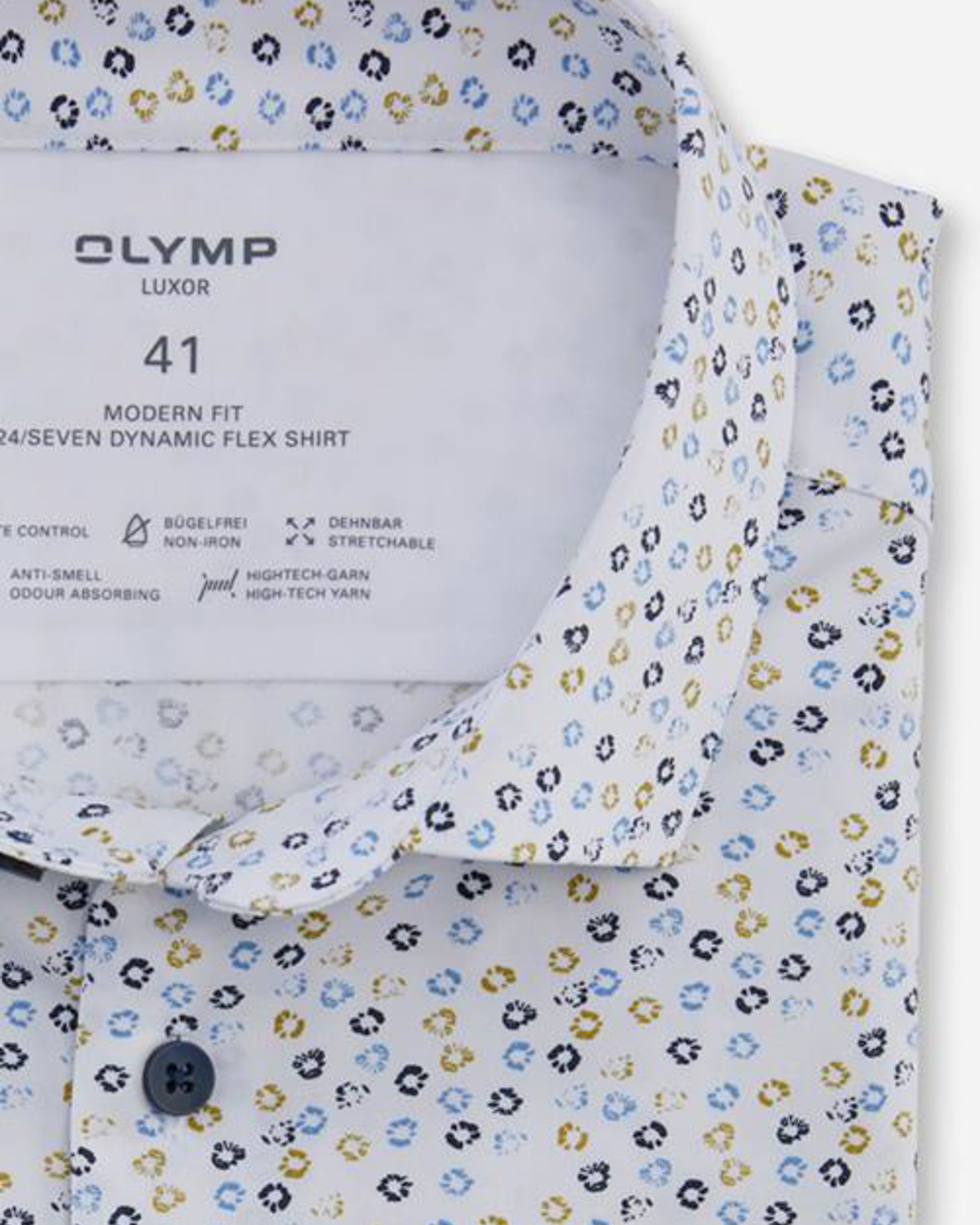 OLYMP Luxor 24/7 Modern fit Overhemd LM Groen 084283-001-47