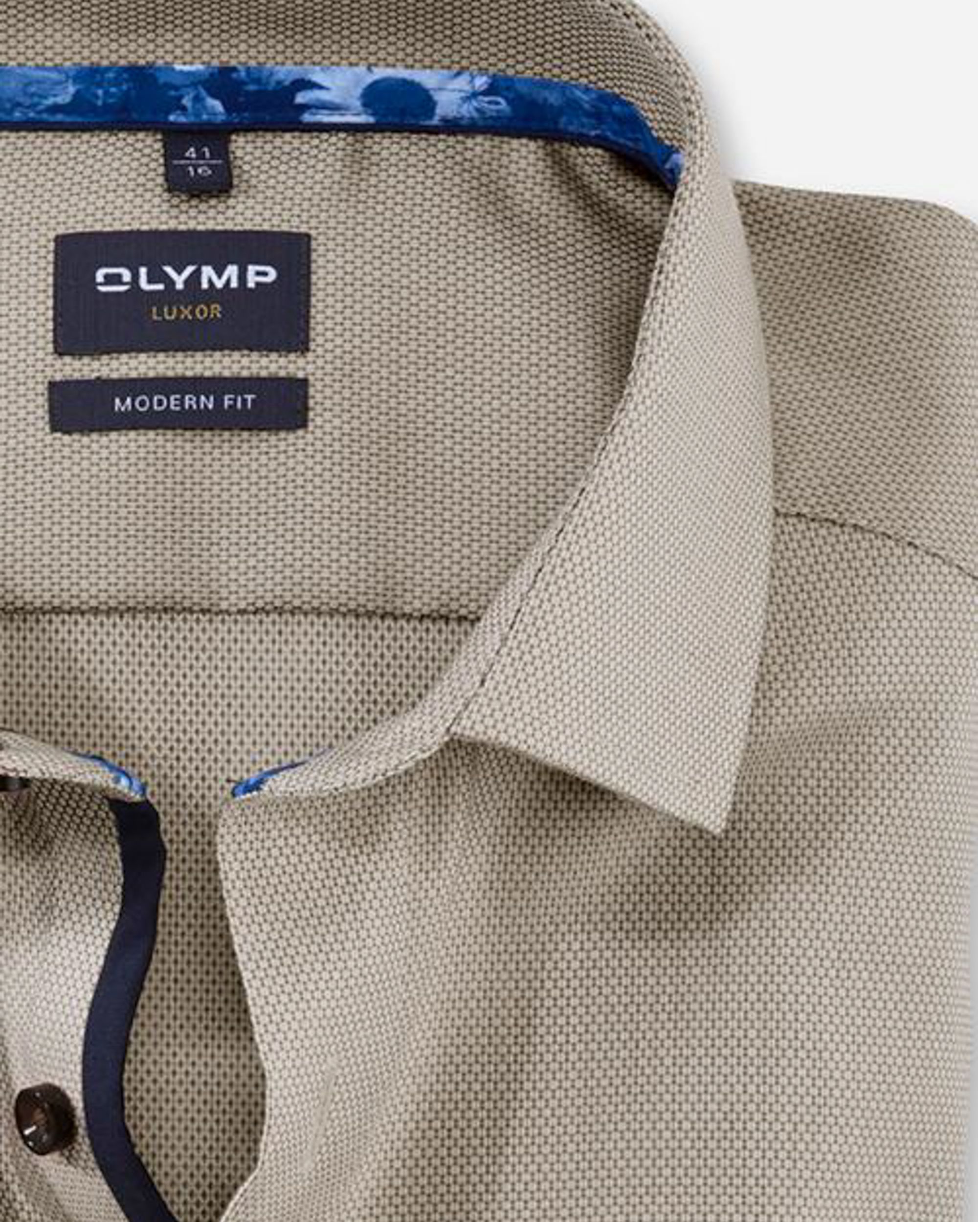 OLYMP Luxor Modern Fit Overhemd LM Beige 084284-001-47