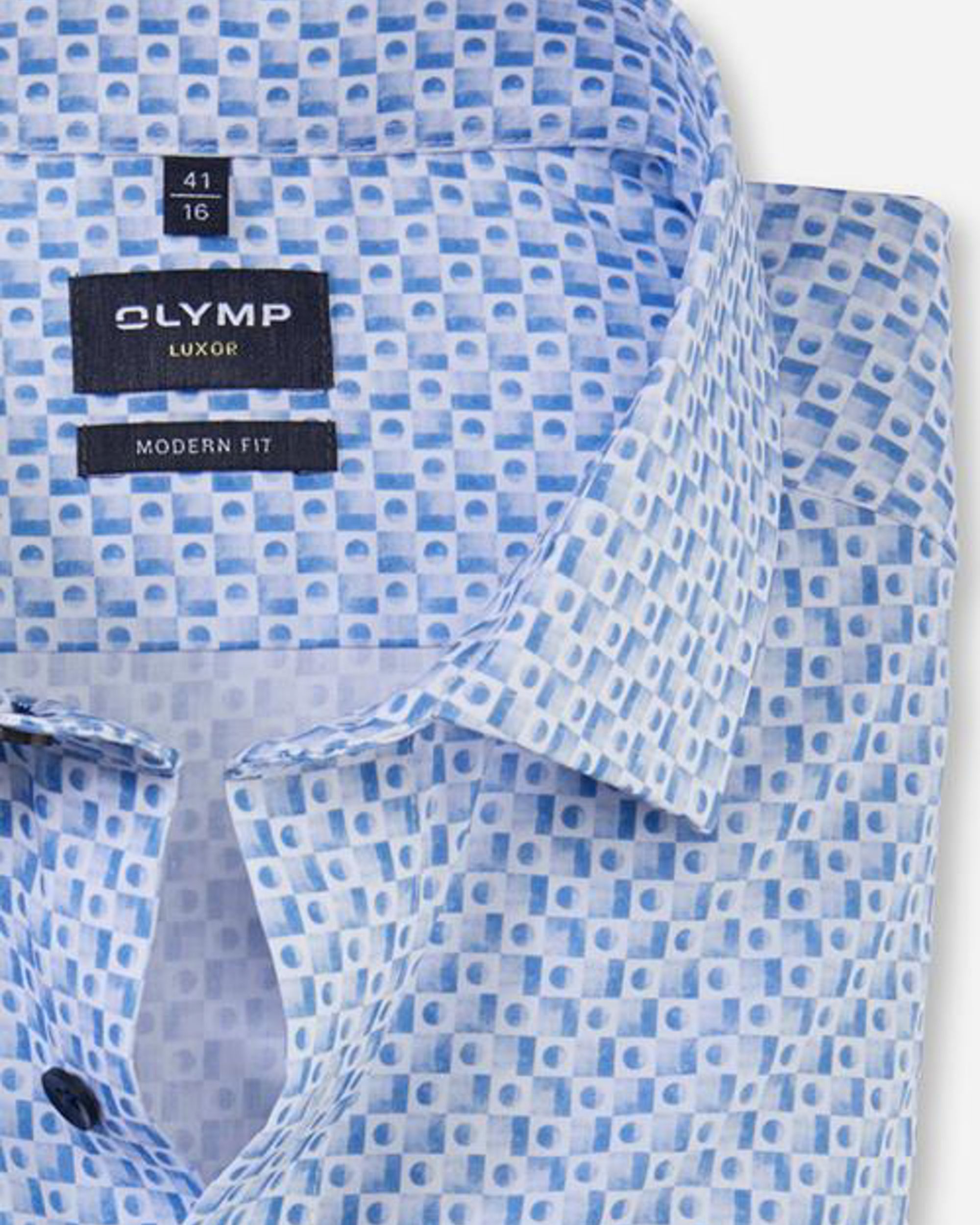 OLYMP Luxor Modern Fit Overhemd LM Blauw 084288-001-47