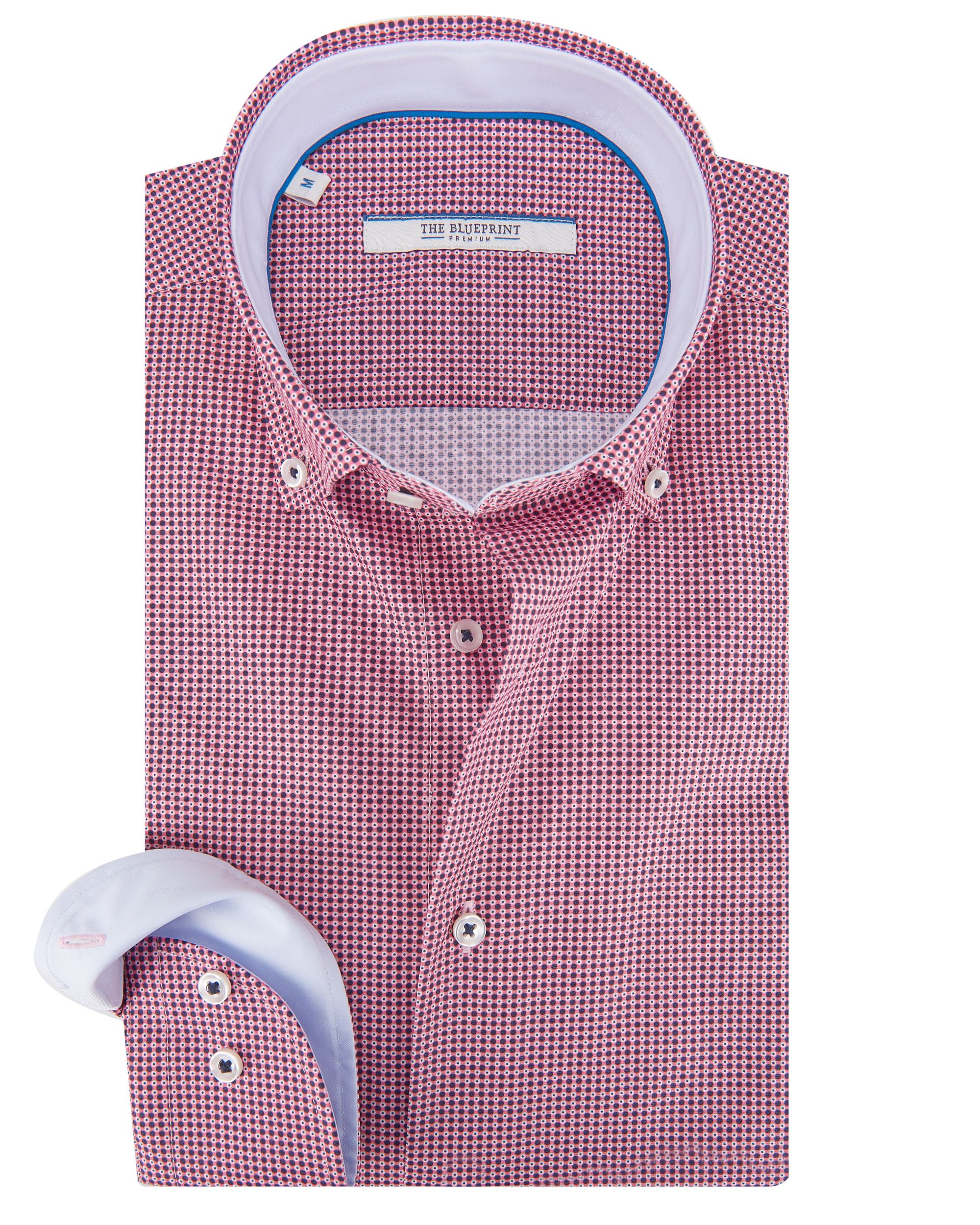The BLUEPRINT Premium Trendy overhemd LM Rood dessin 084474-001-L