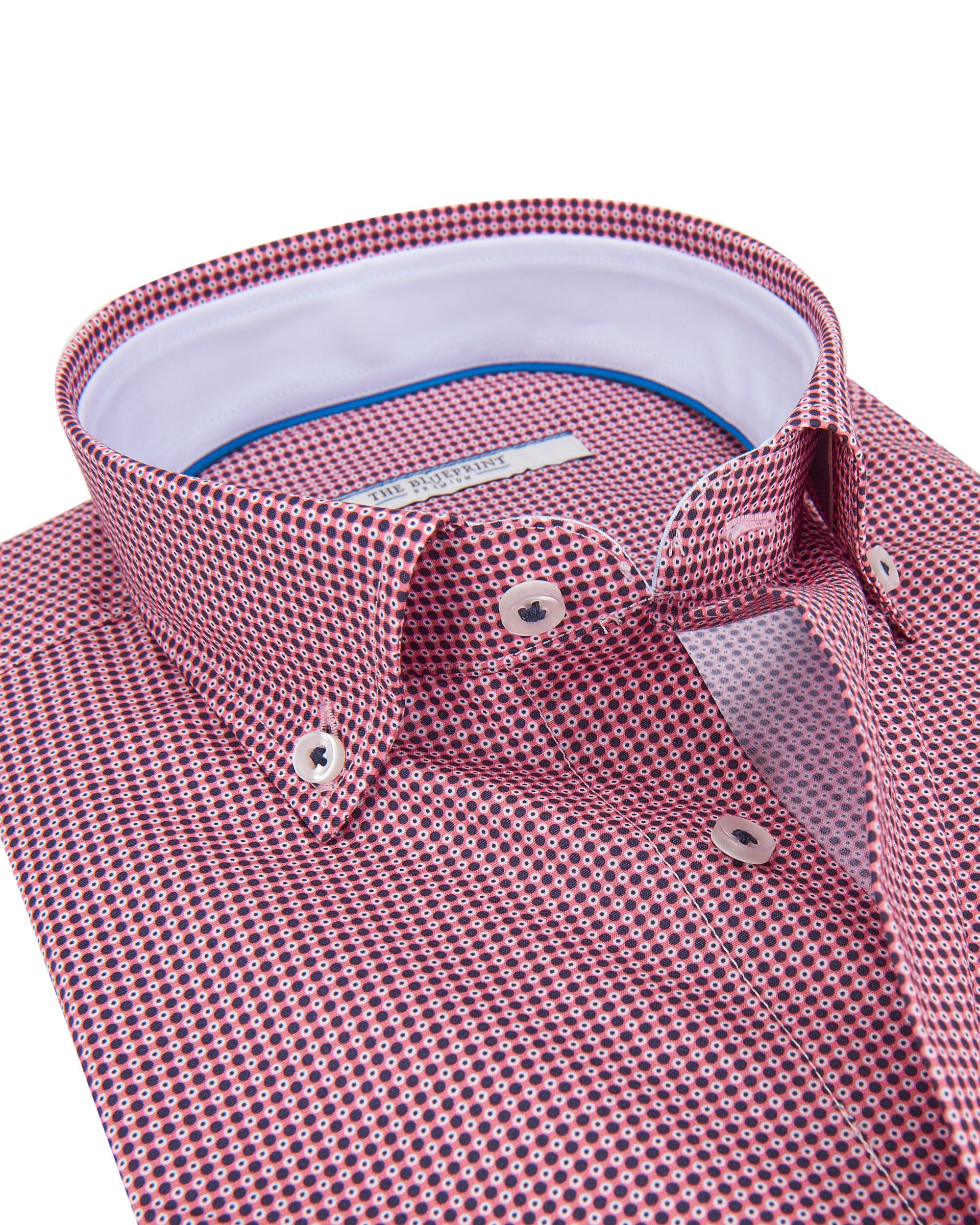The BLUEPRINT Premium Trendy overhemd LM Rood dessin 084474-001-L