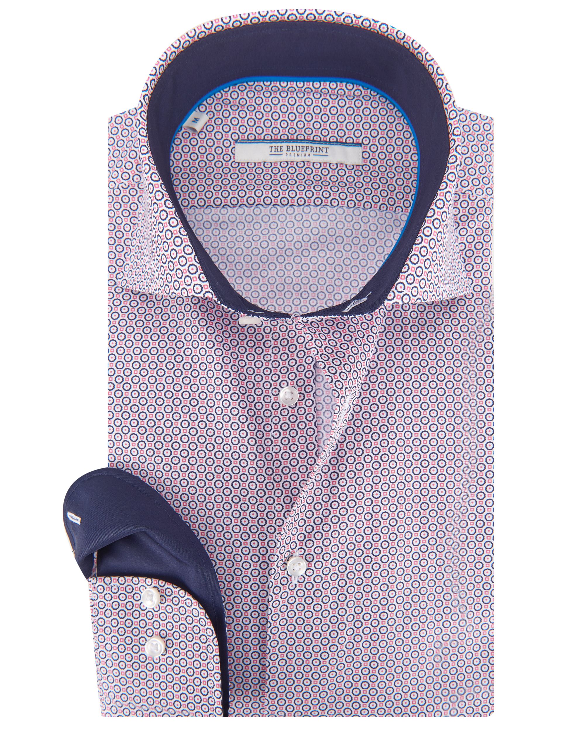 The BLUEPRINT Premium Trendy overhemd LM Lichtrood dessin 084475-001-L