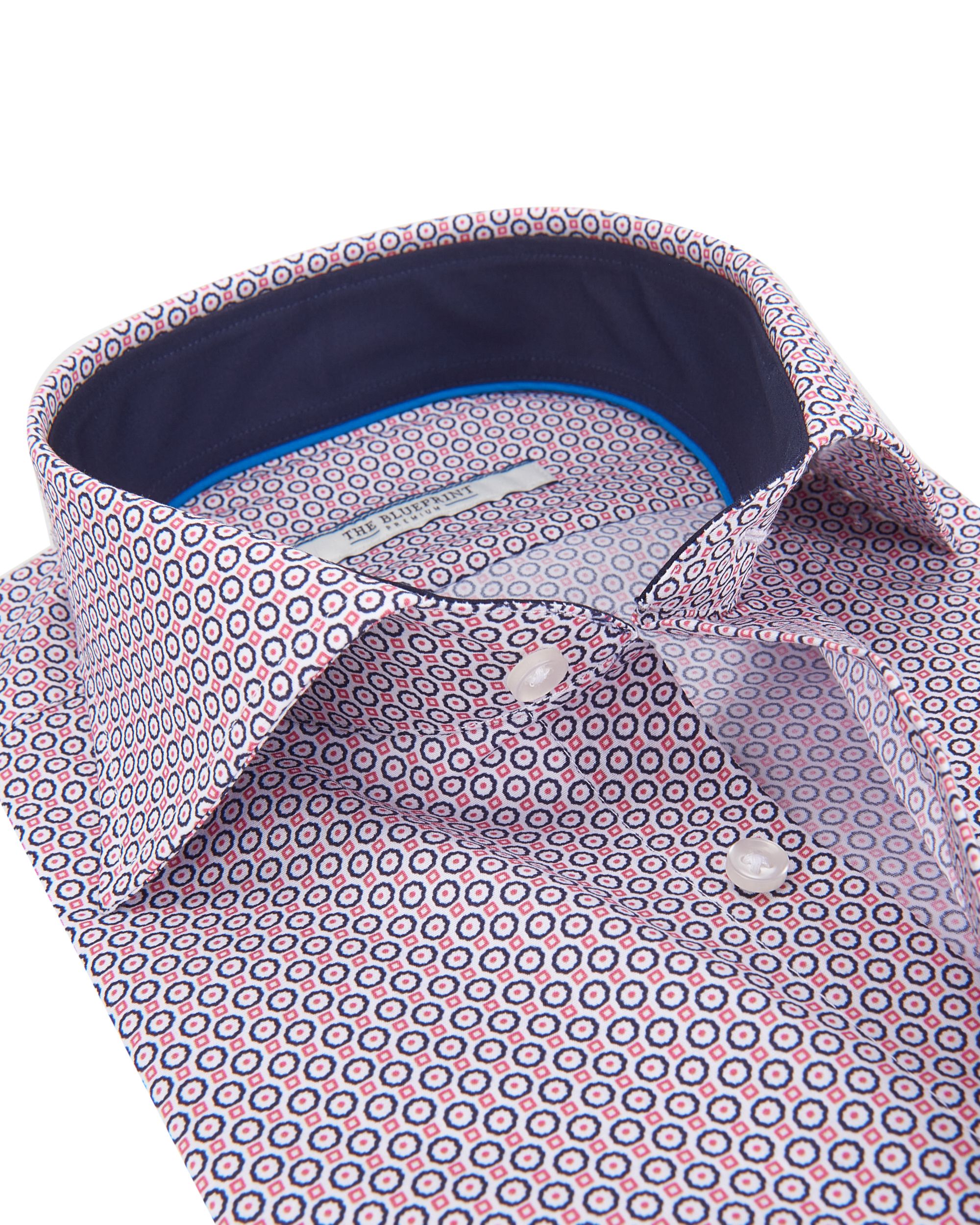 The BLUEPRINT Premium Trendy overhemd LM Lichtrood dessin 084475-001-L