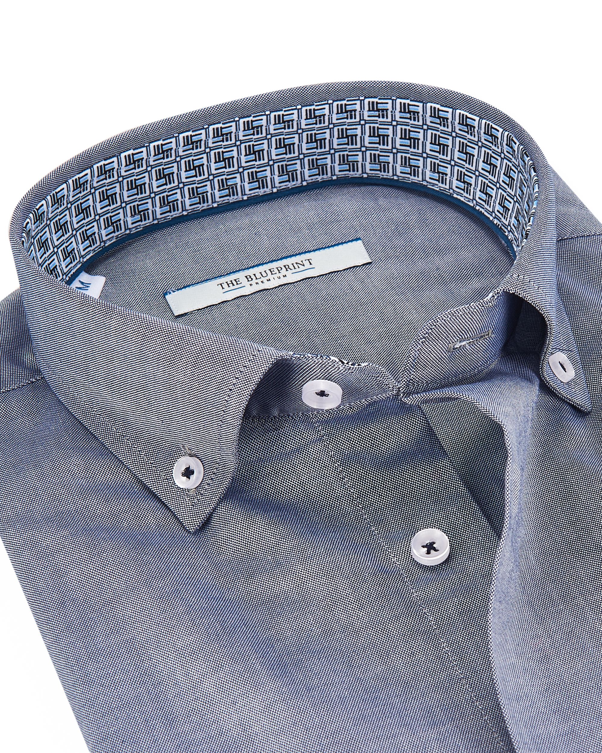 The BLUEPRINT Premium Trendy overhemd LM Blauw uni 084491-001-L