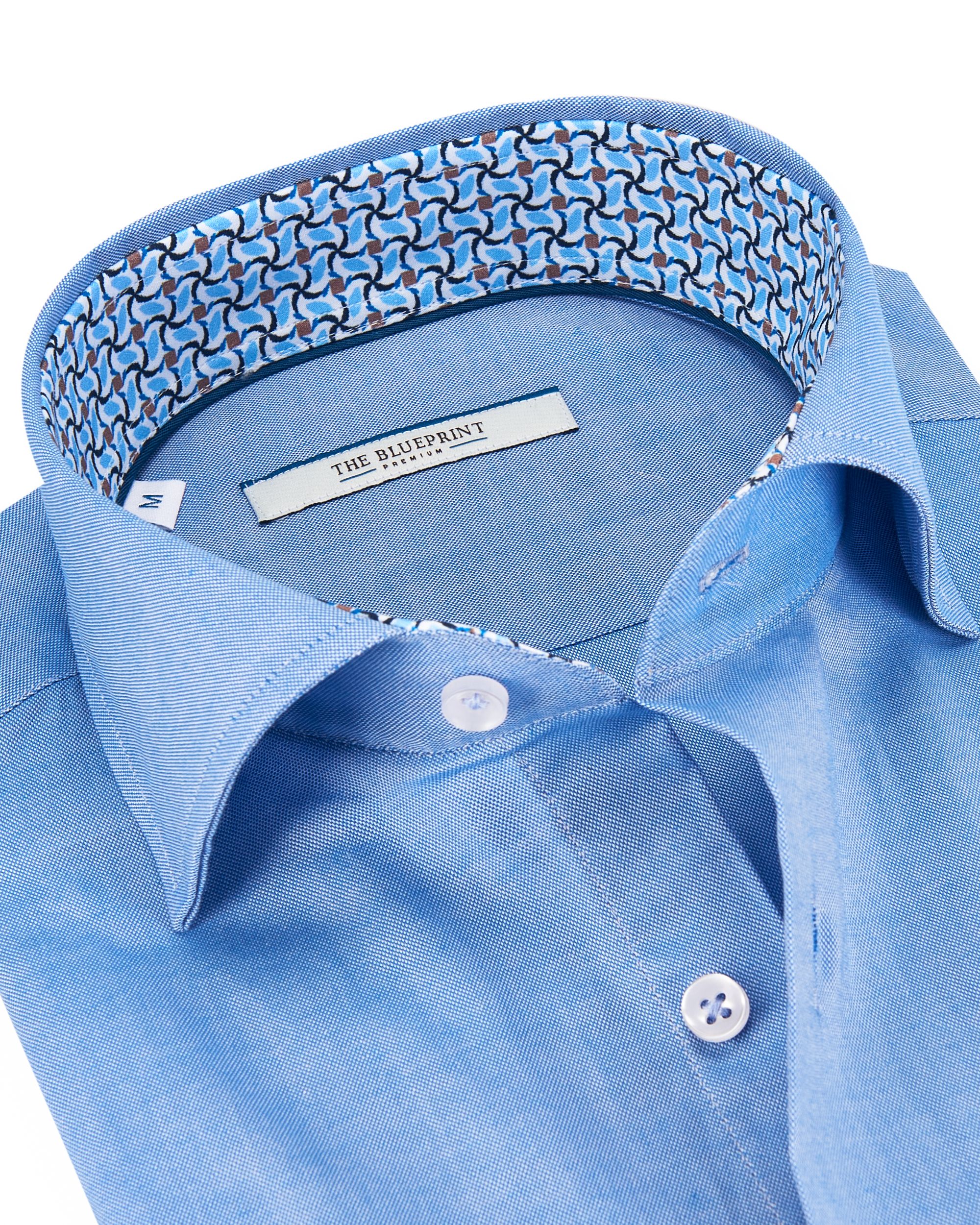 The BLUEPRINT Premium Trendy overhemd LM Blauw uni 084498-001-L