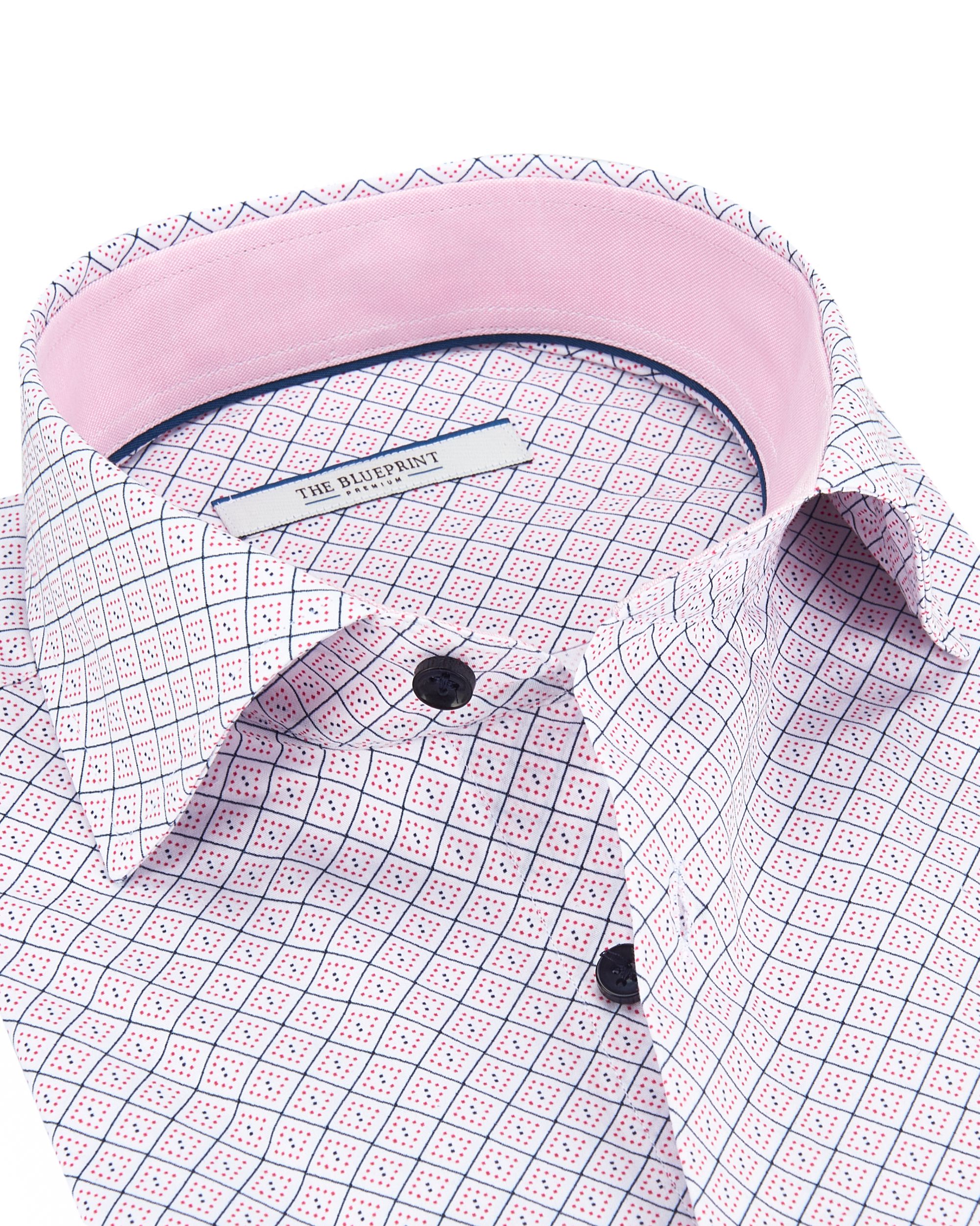 The BLUEPRINT Premium Trendy overhemd LM Lichtrood dessin 084504-001-L