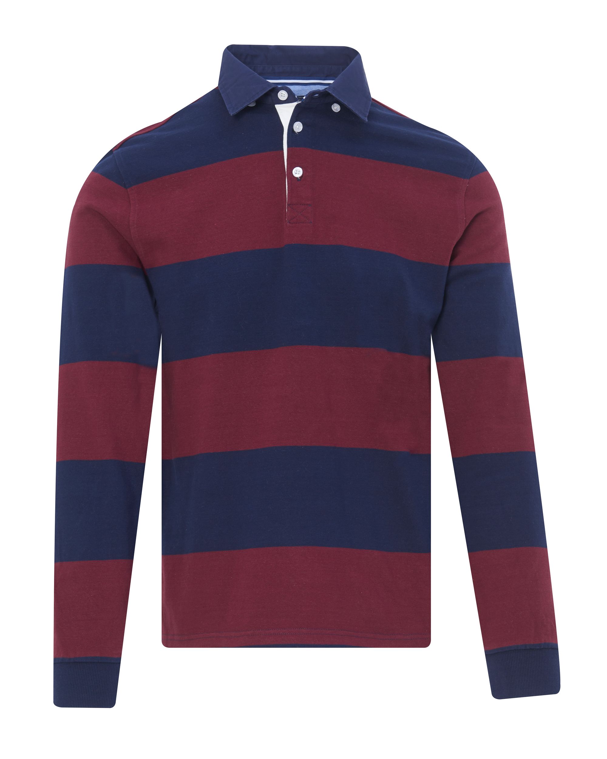 Campbell Polo LM Bordeaux streep 084529-003-L