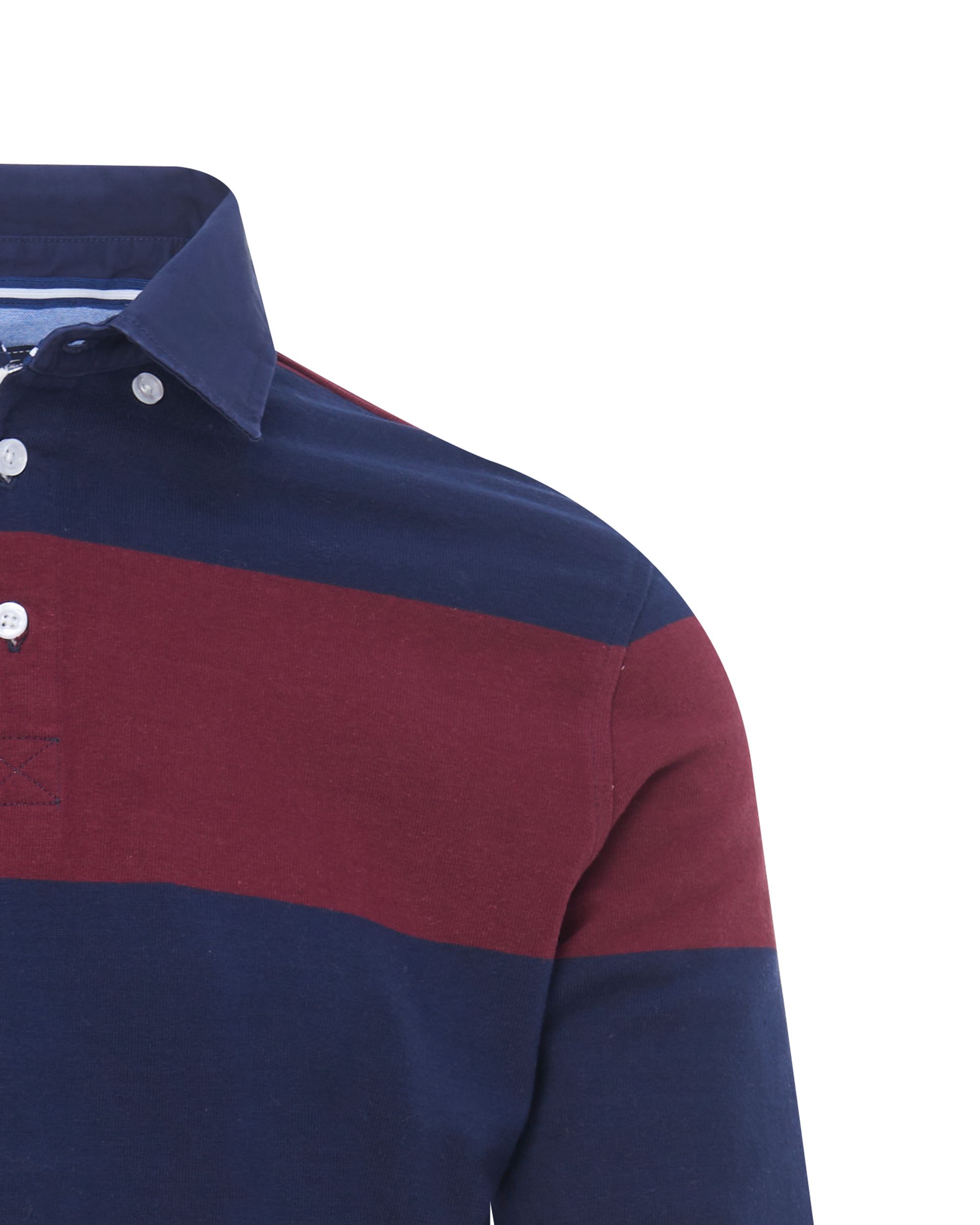 Campbell Classic Polo LM Bordeaux streep 084529-003-L