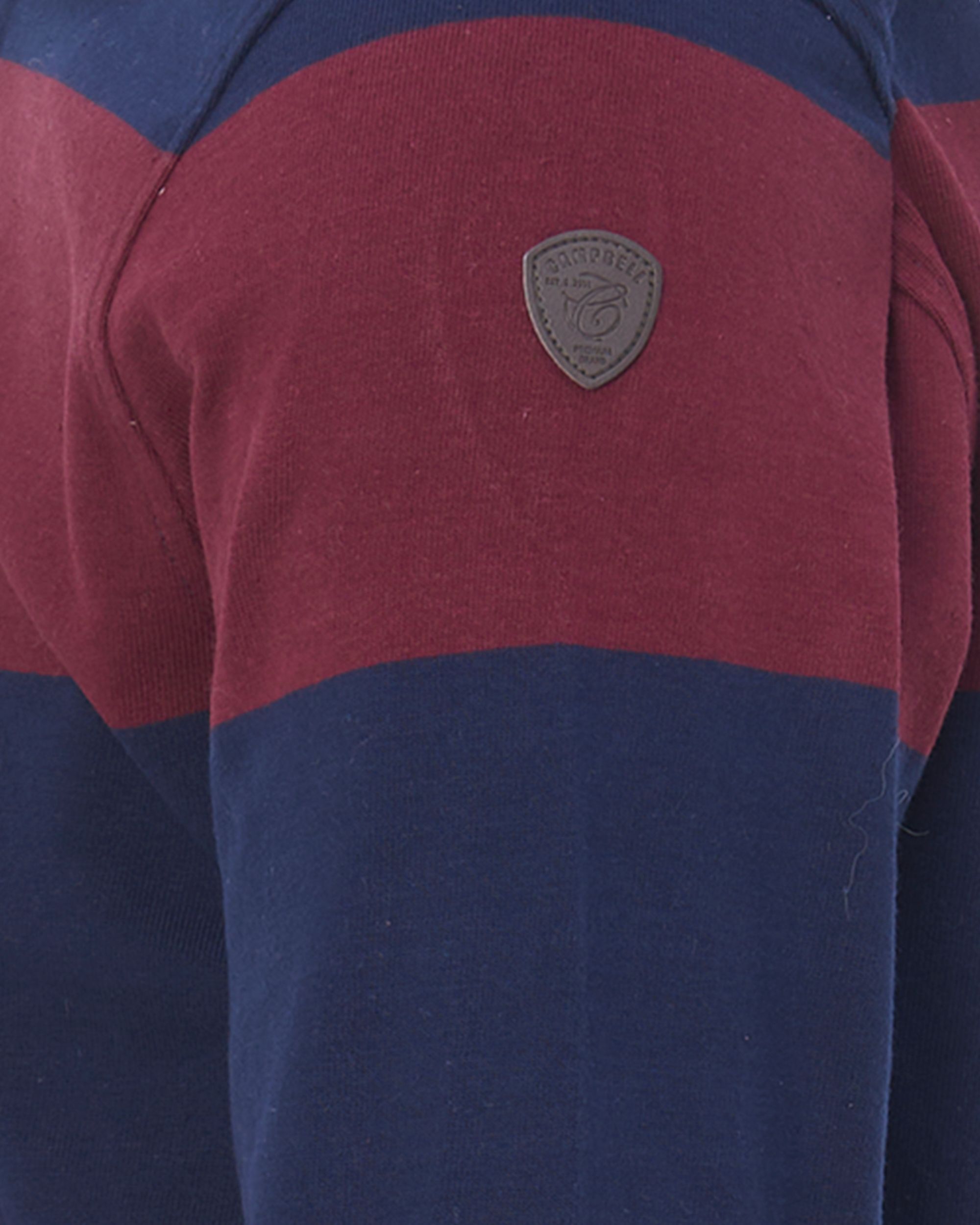 Campbell Polo LM Bordeaux streep 084529-003-L