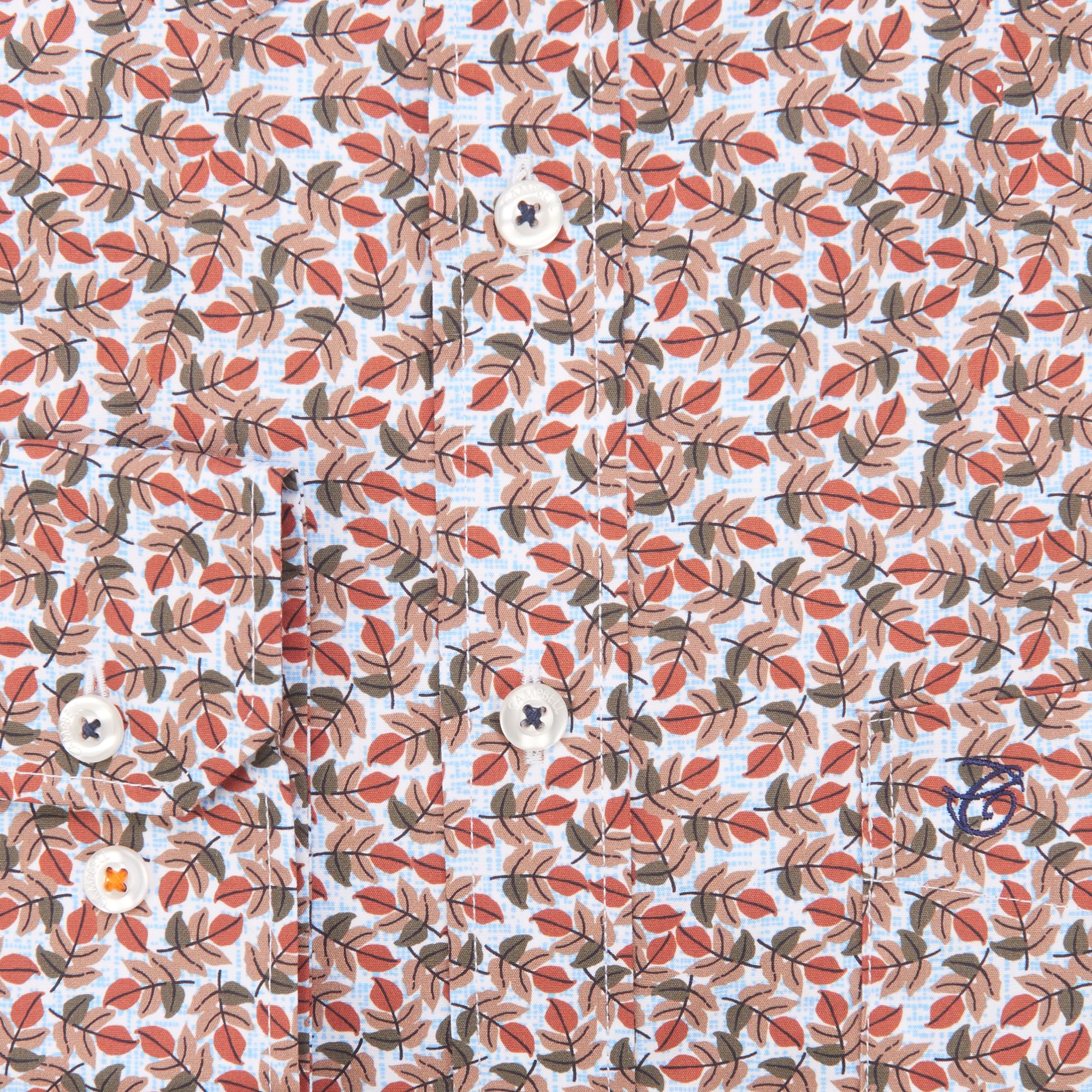 Campbell Casual Overhemd LM Beige dessin 084662-003-L