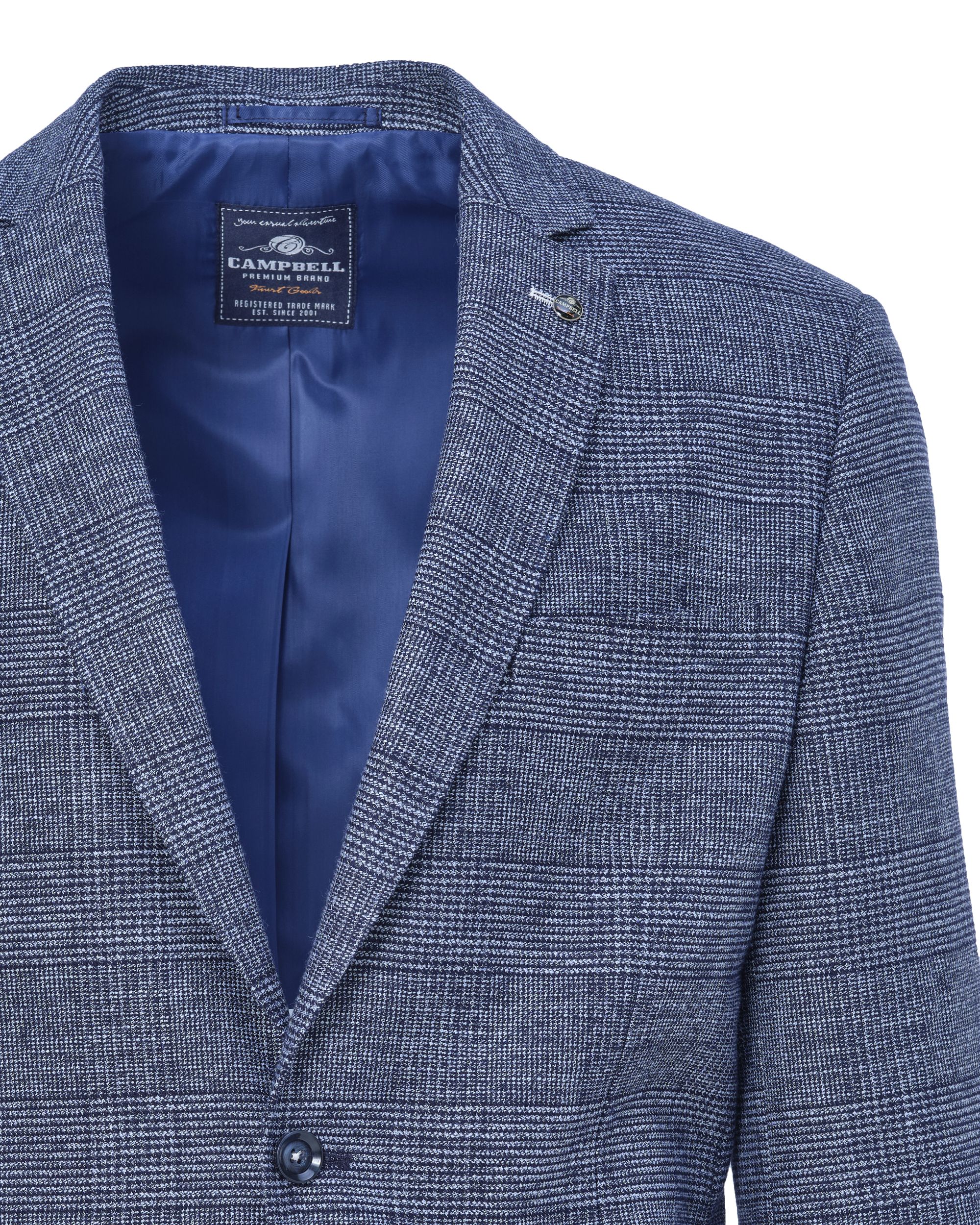 Campbell Classic Blazer Navy grote ruit 084716-001-48
