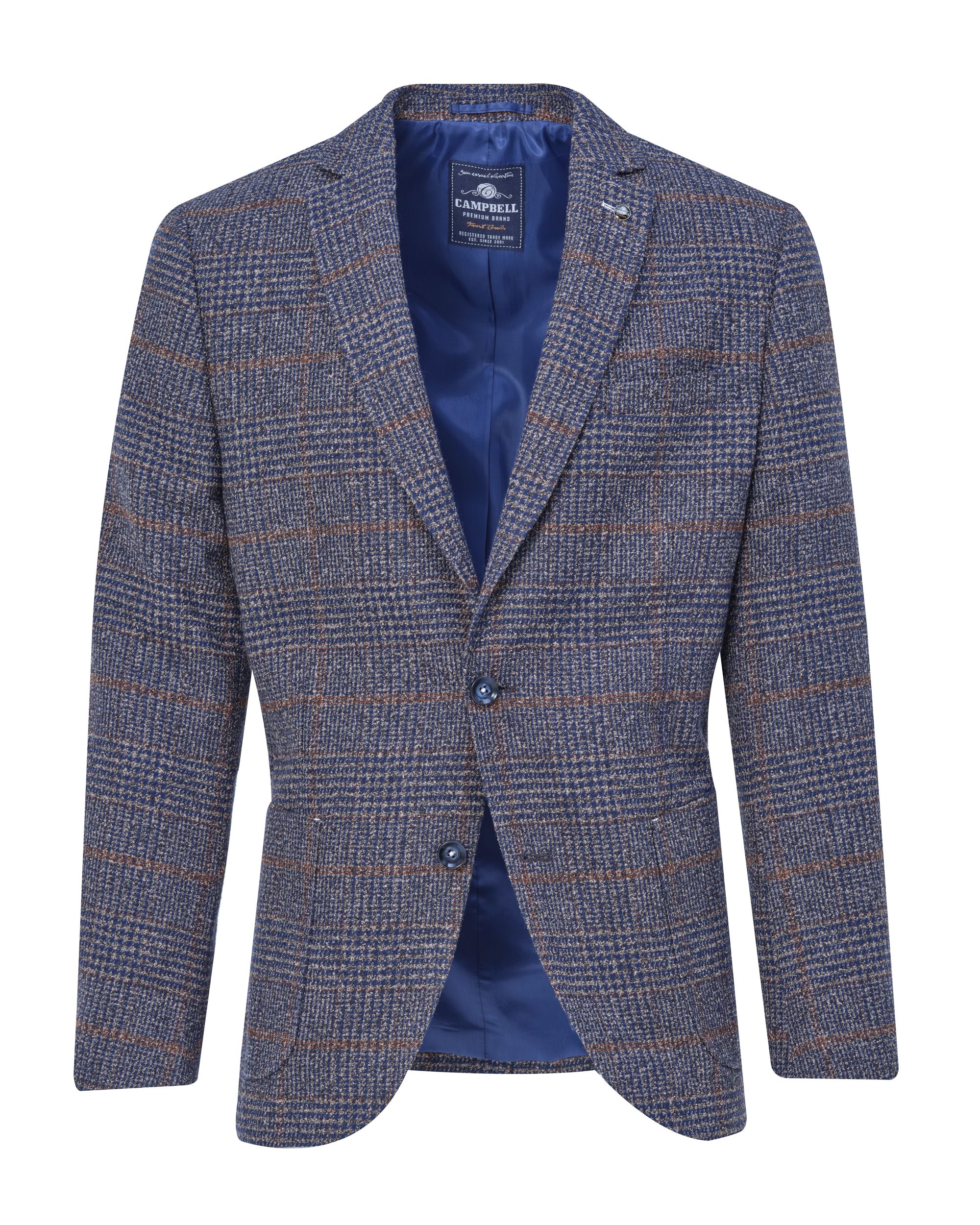 Campbell Classic Blazer Bruin grote ruit 084718-001-48