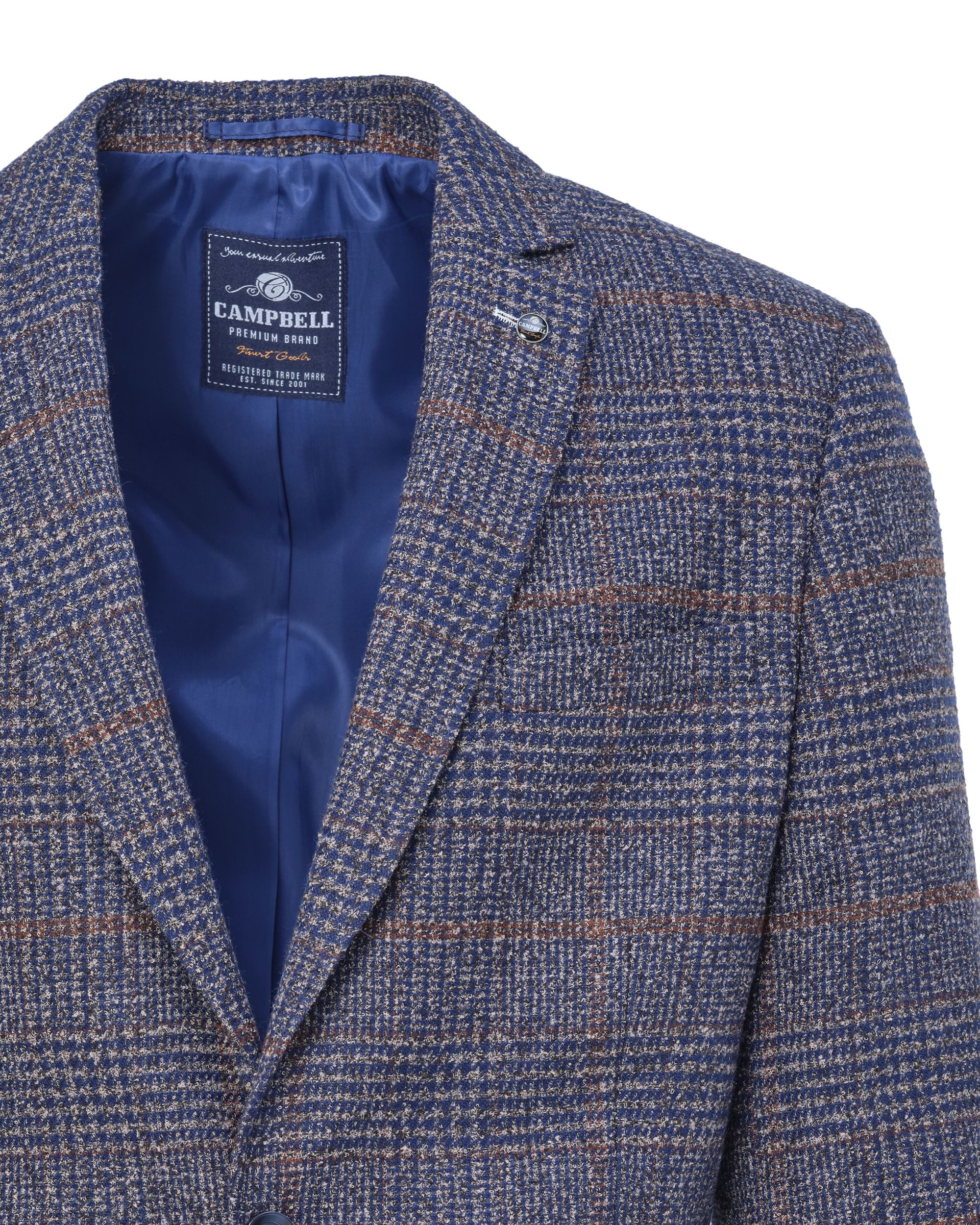 Campbell Classic Blazer Bruin grote ruit 084718-001-48