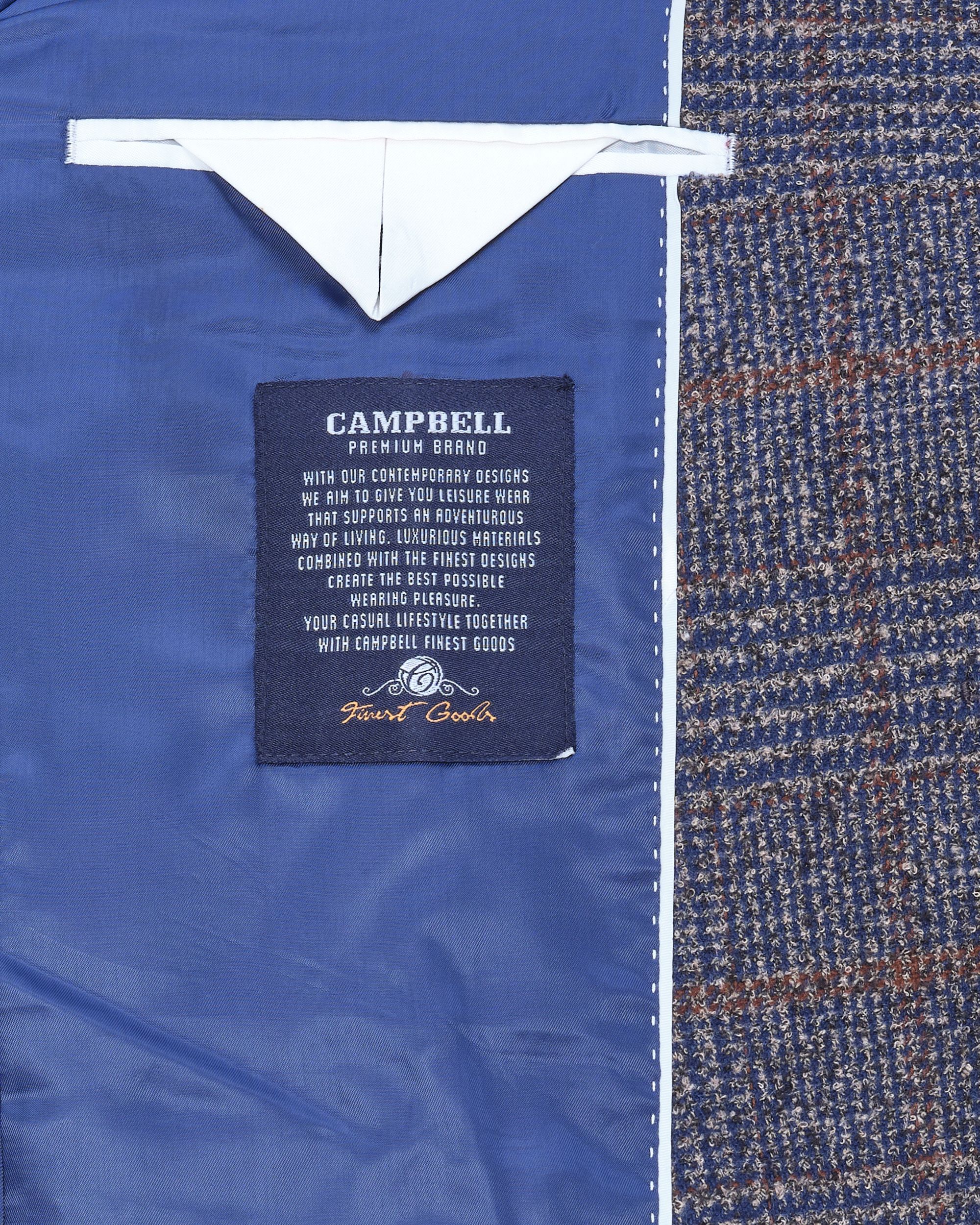 Campbell Classic Blazer Bruin grote ruit 084718-001-48