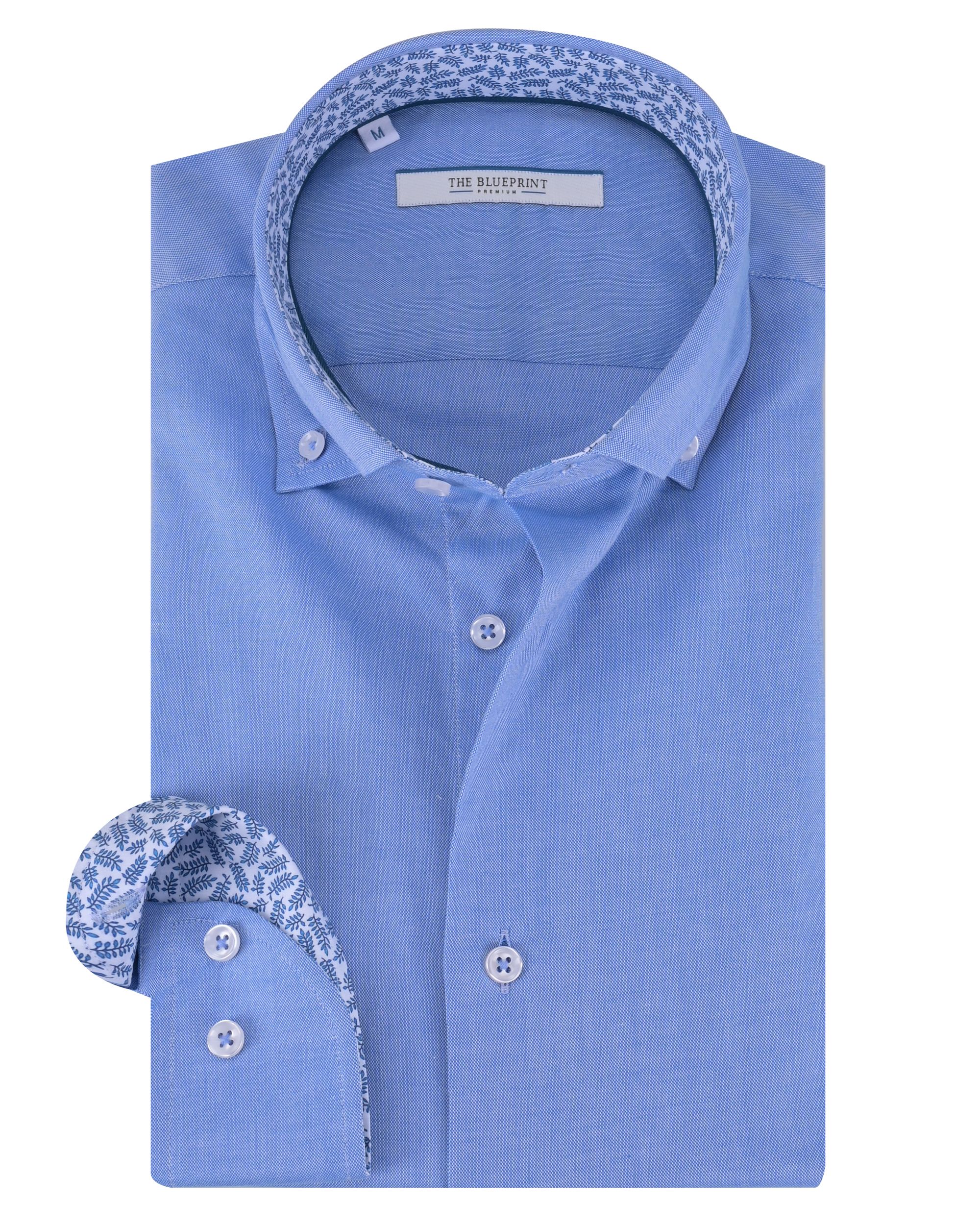 The BLUEPRINT Premium Trendy overhemd LM Blauw uni 084836-001-L
