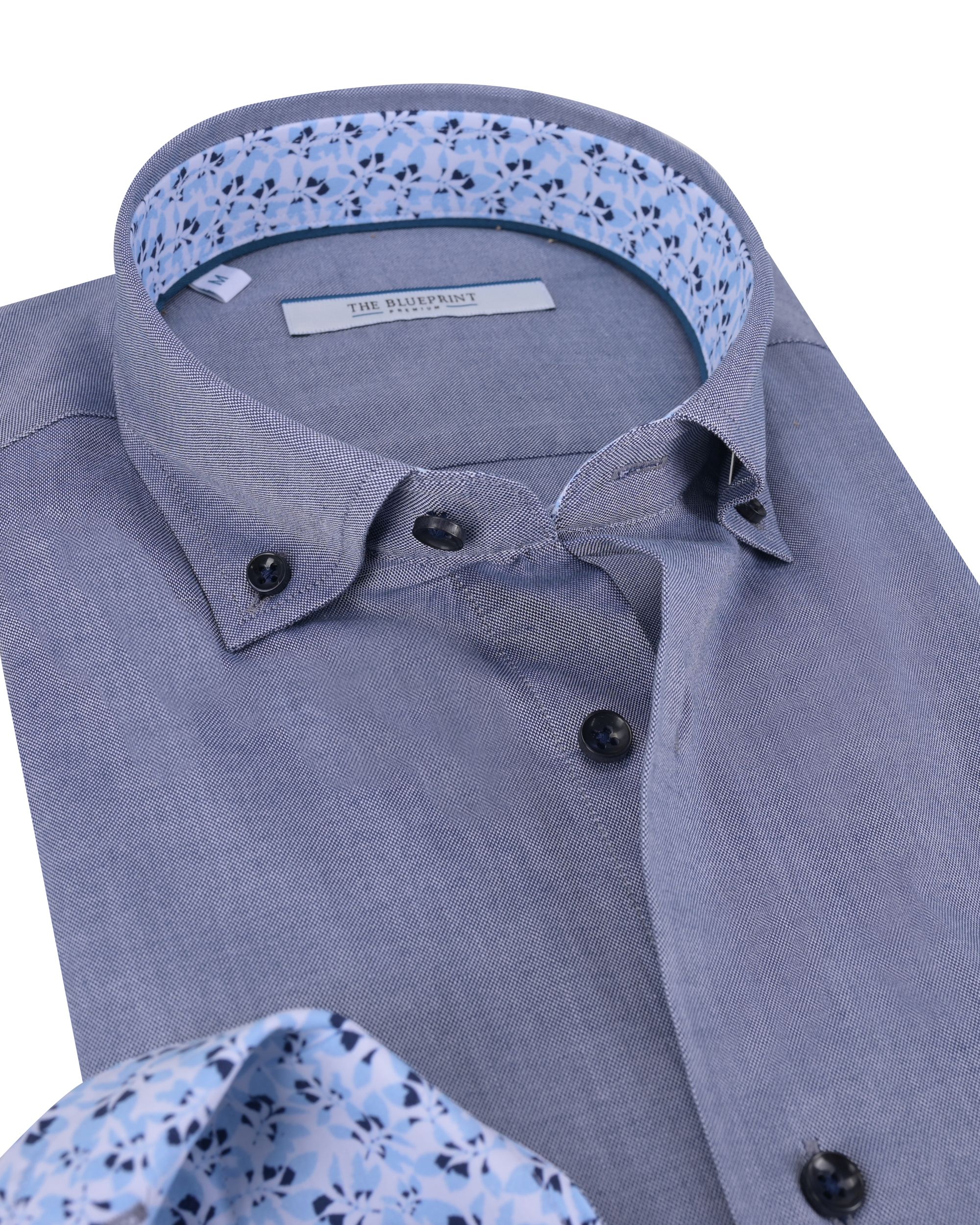 The BLUEPRINT Premium Trendy overhemd LM Blauw uni 084837-001-L