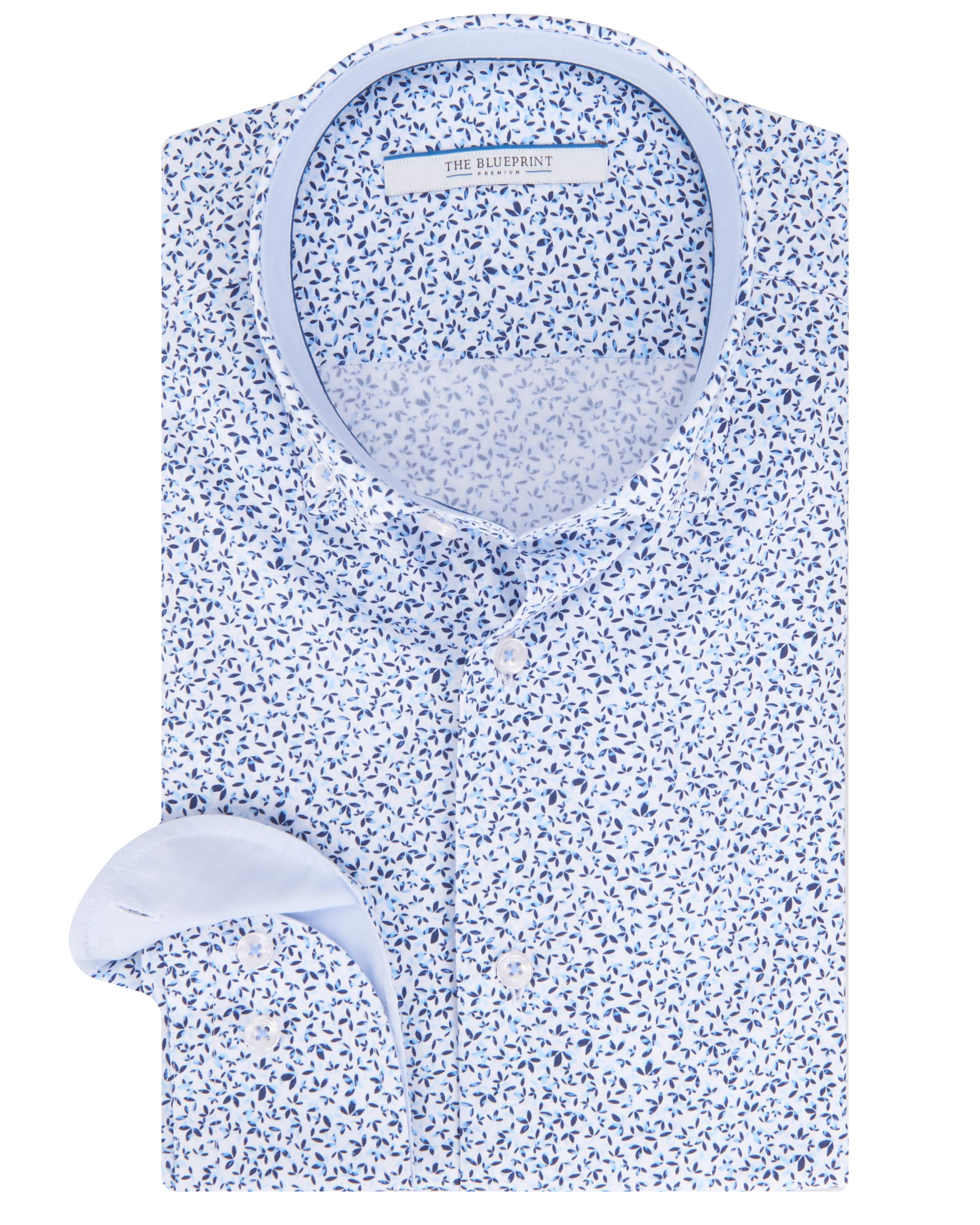 The BLUEPRINT Premium Trendy overhemd LM Blauw dessin 084842-001-L