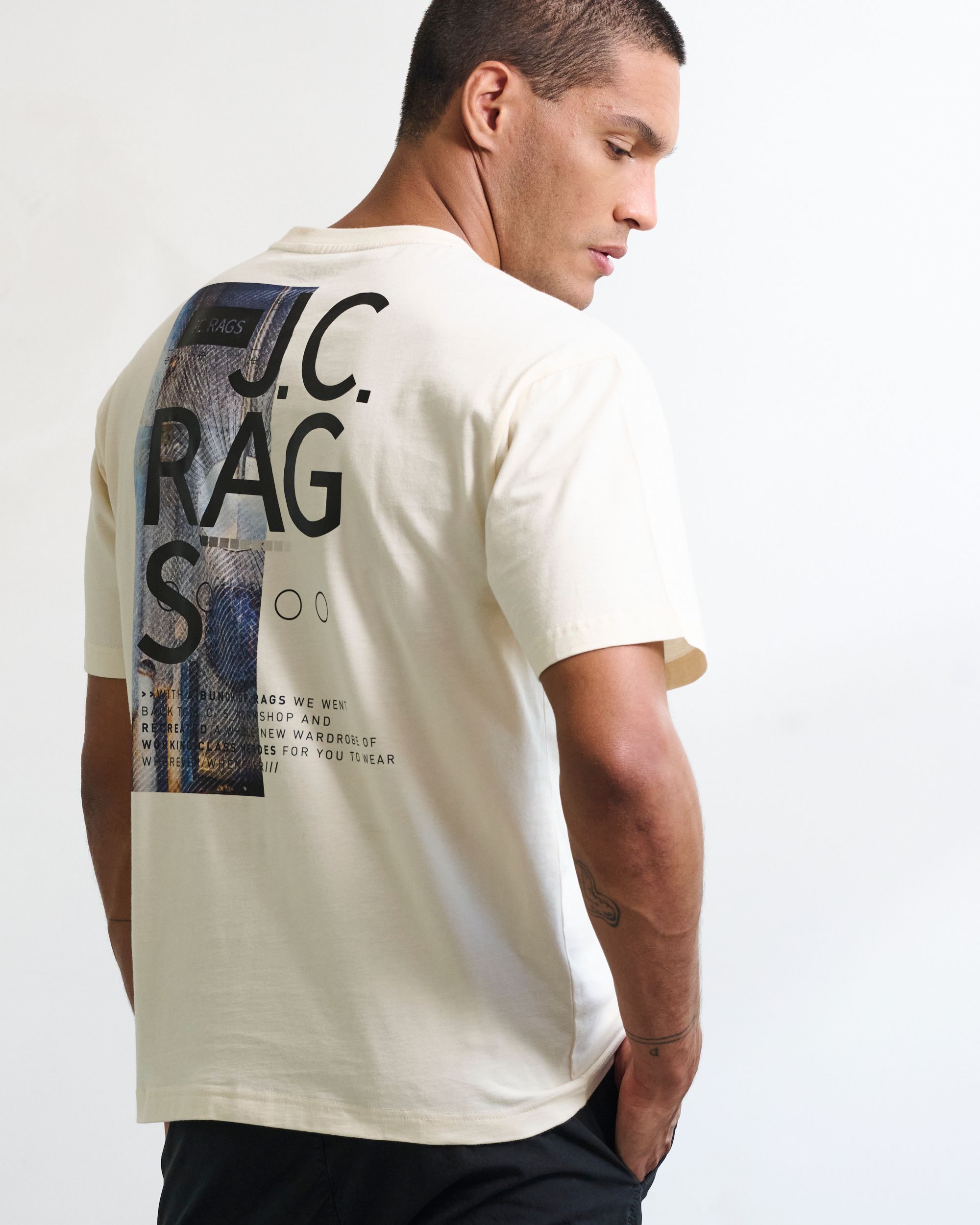 J.C Rags T shirt KM Coconut milk 084874-001-L