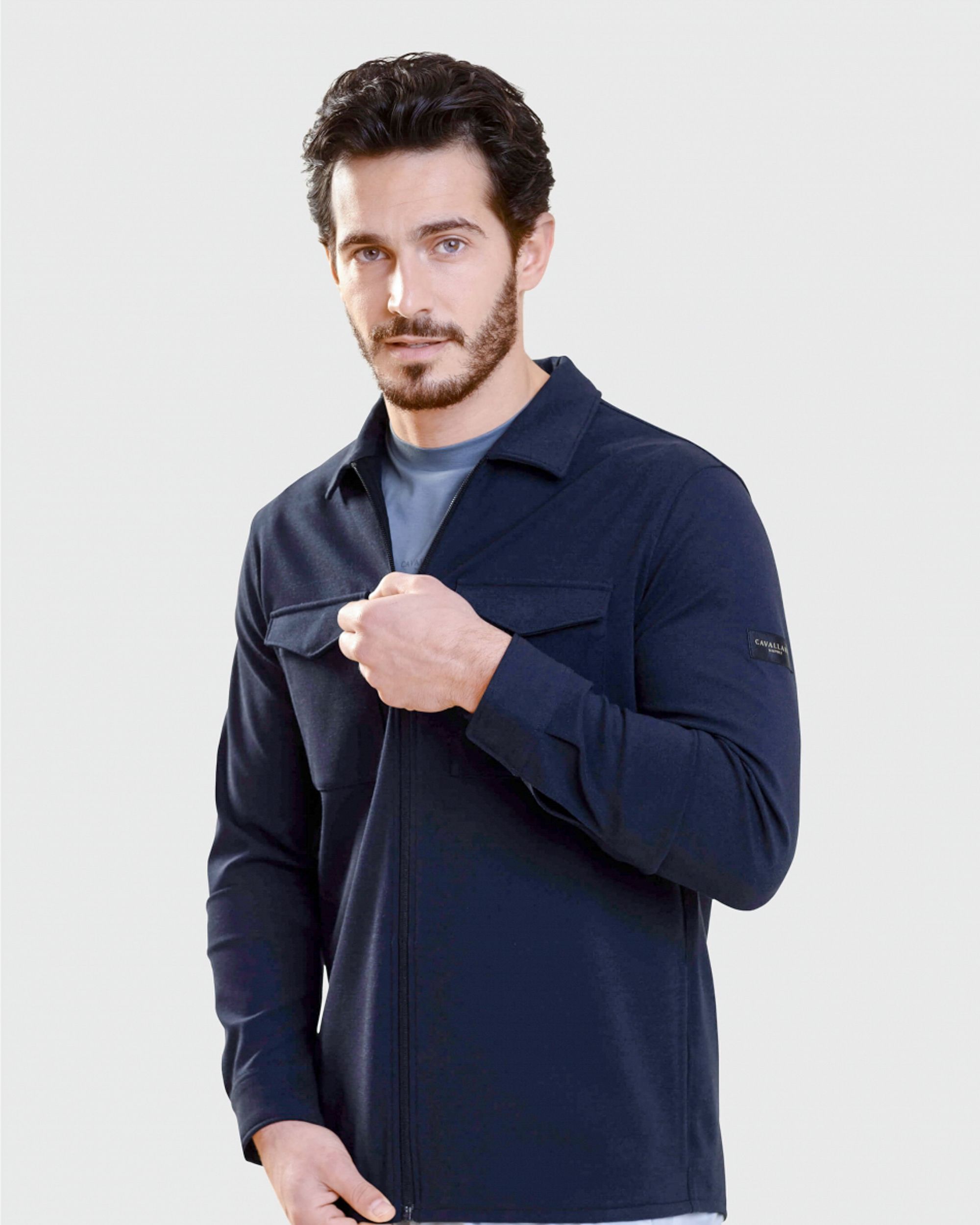 Cavallaro Zerino Overshirt Blauw 085073-001-L