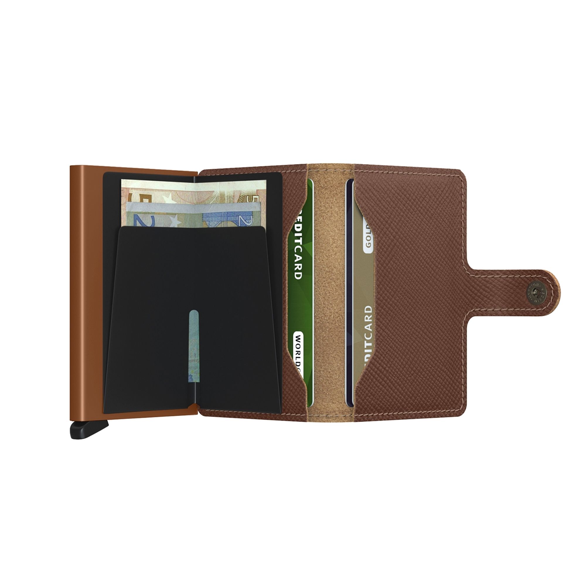 Secrid Miniwallet Saffiano Portemonnee Bruin 085269-001-0