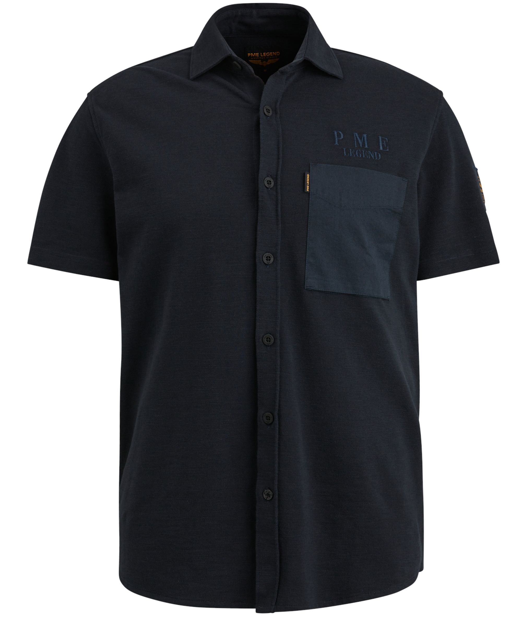 PME Legend Casual Overhemd KM Blauw 085610-001-L