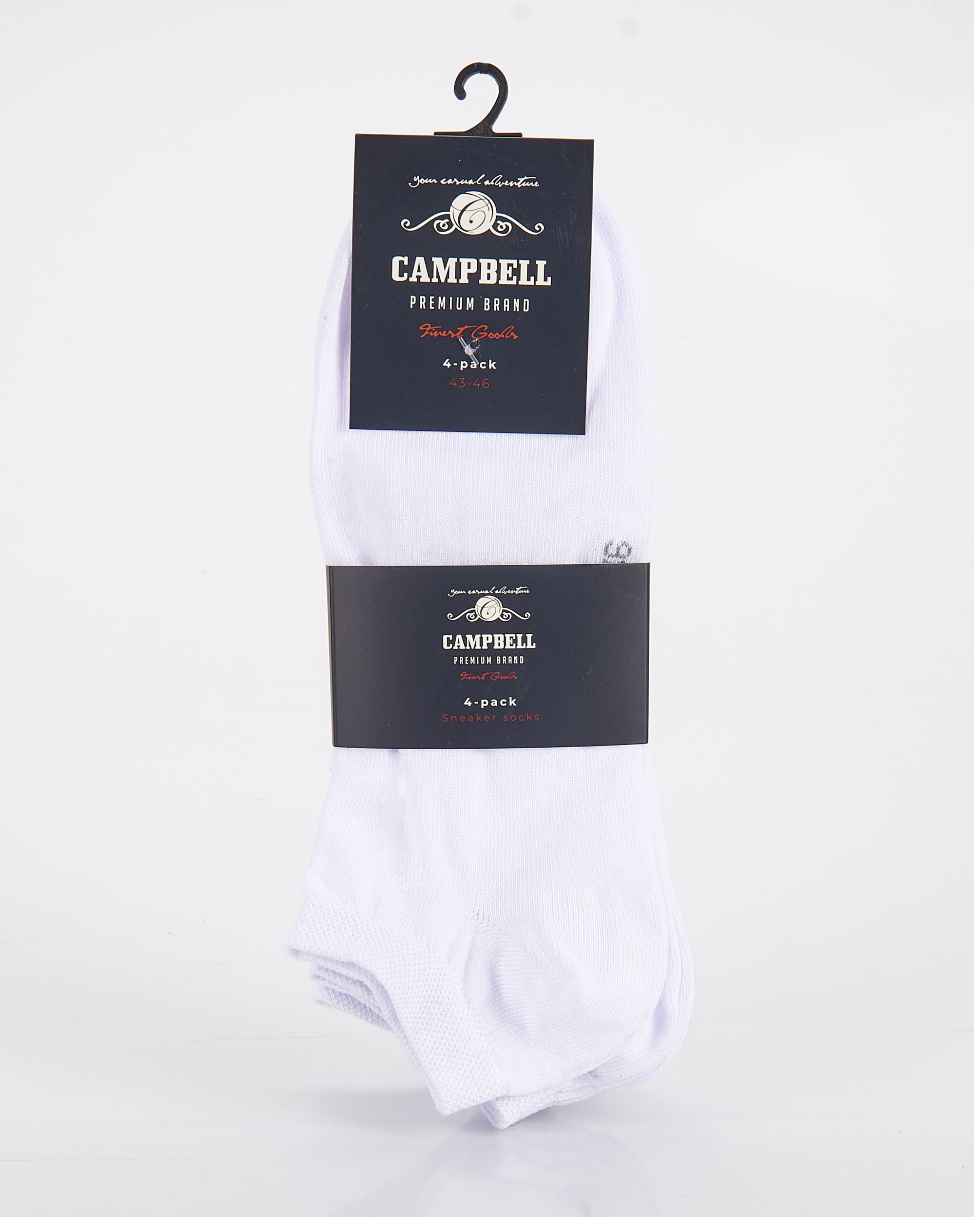 Campbell Classic Enkelsokken 4-pack  WHITE 085950-002-3942
