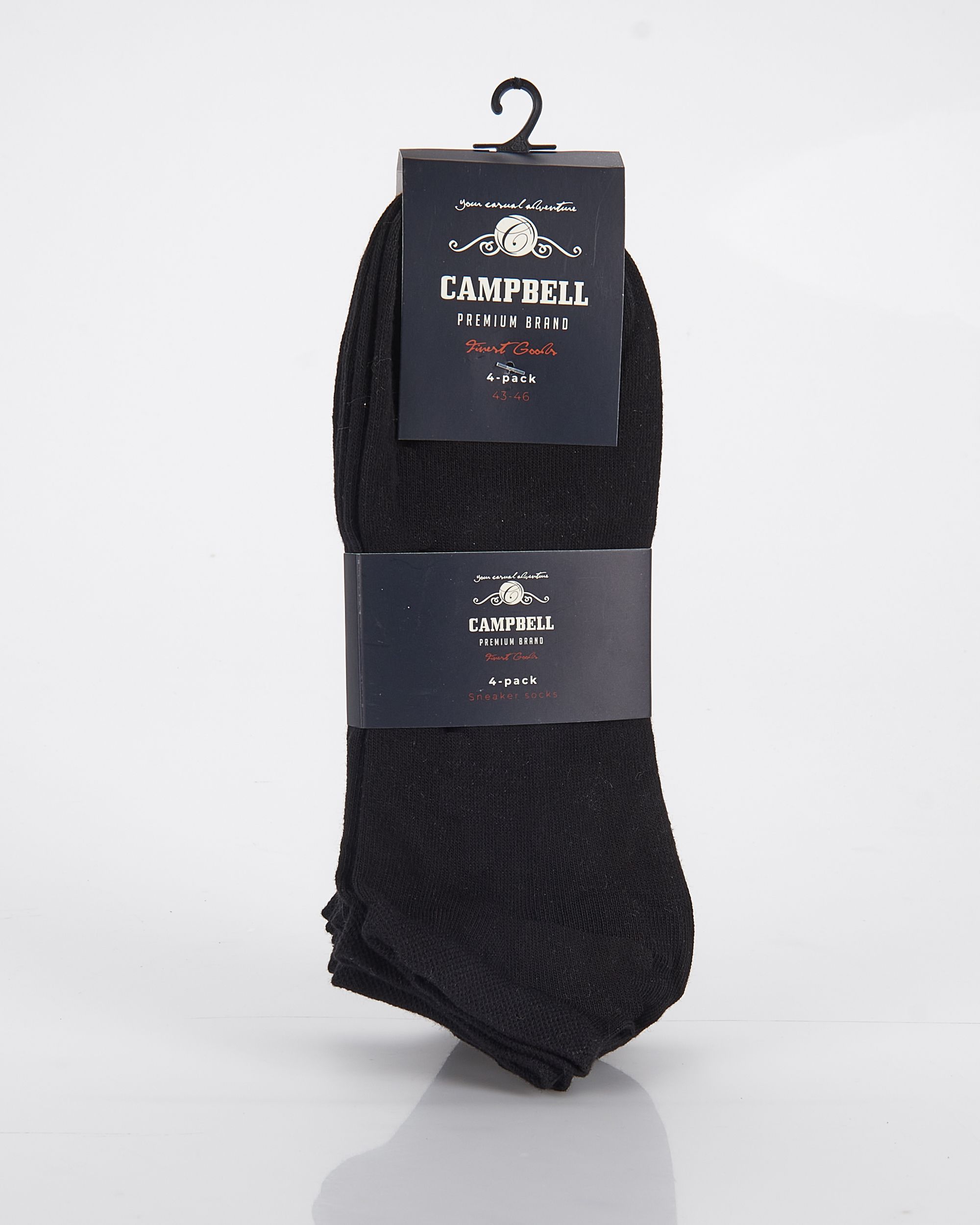 Campbell Classic Enkelsokken 4-pack  Black 085950-001-3942