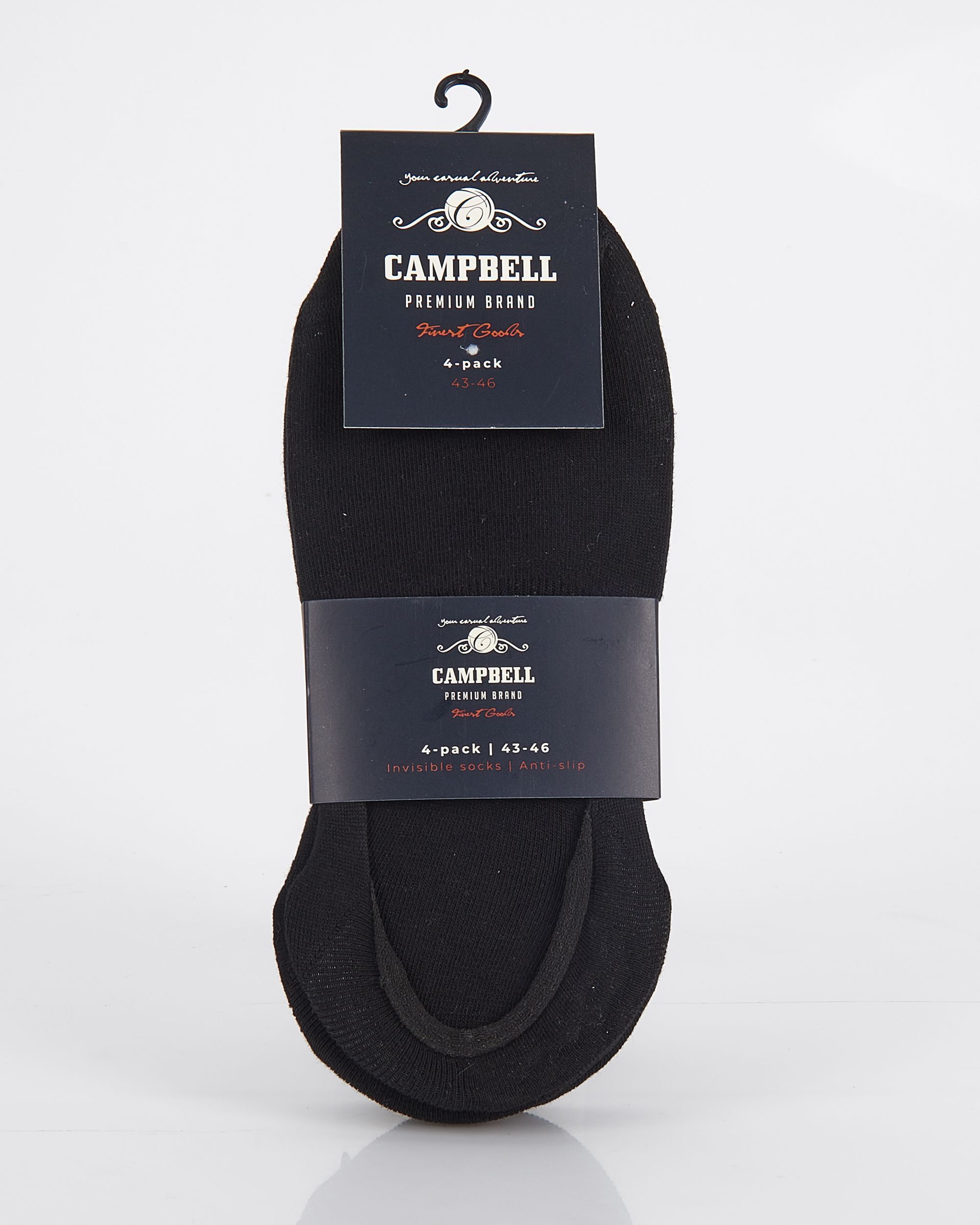 Campbell Classic Footies Sokken 4-pack  Black 085951-001-3942