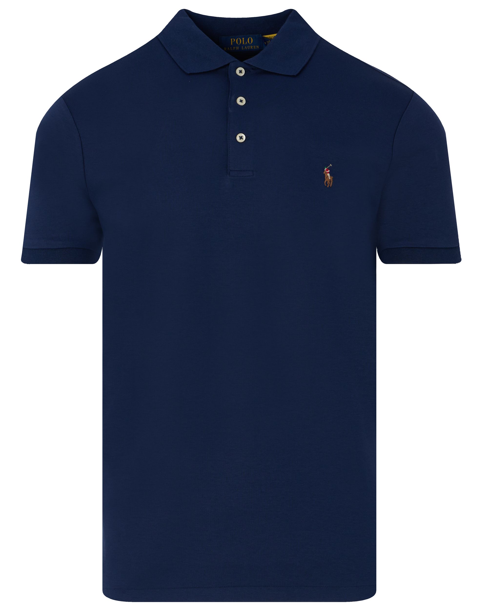 Polo Ralph Lauren Slim Fit Soft Touch Polo KM Donker blauw 086568-001-L