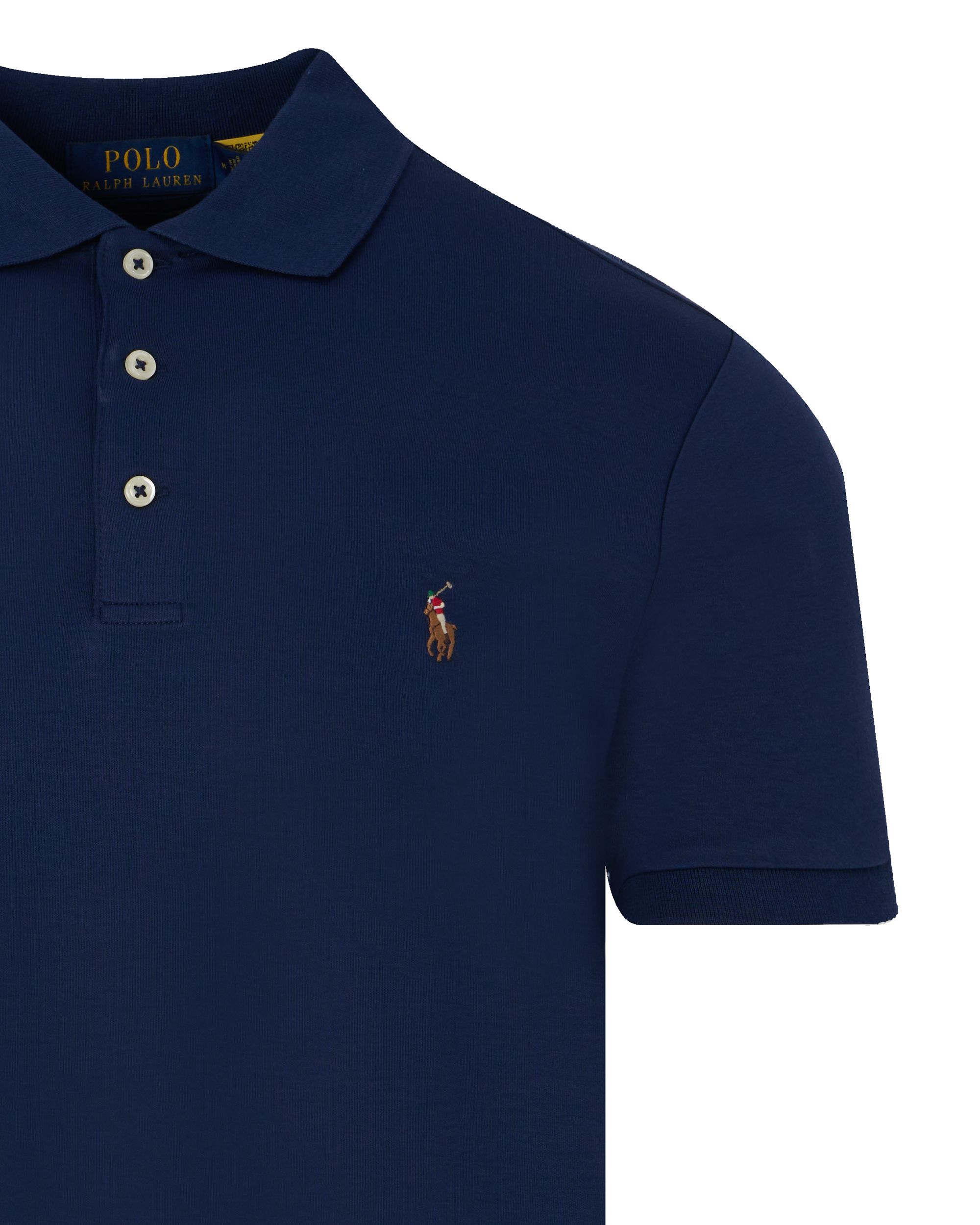 Polo Ralph Lauren Slim Fit Soft Touch Polo KM Donker blauw 086568-001-L