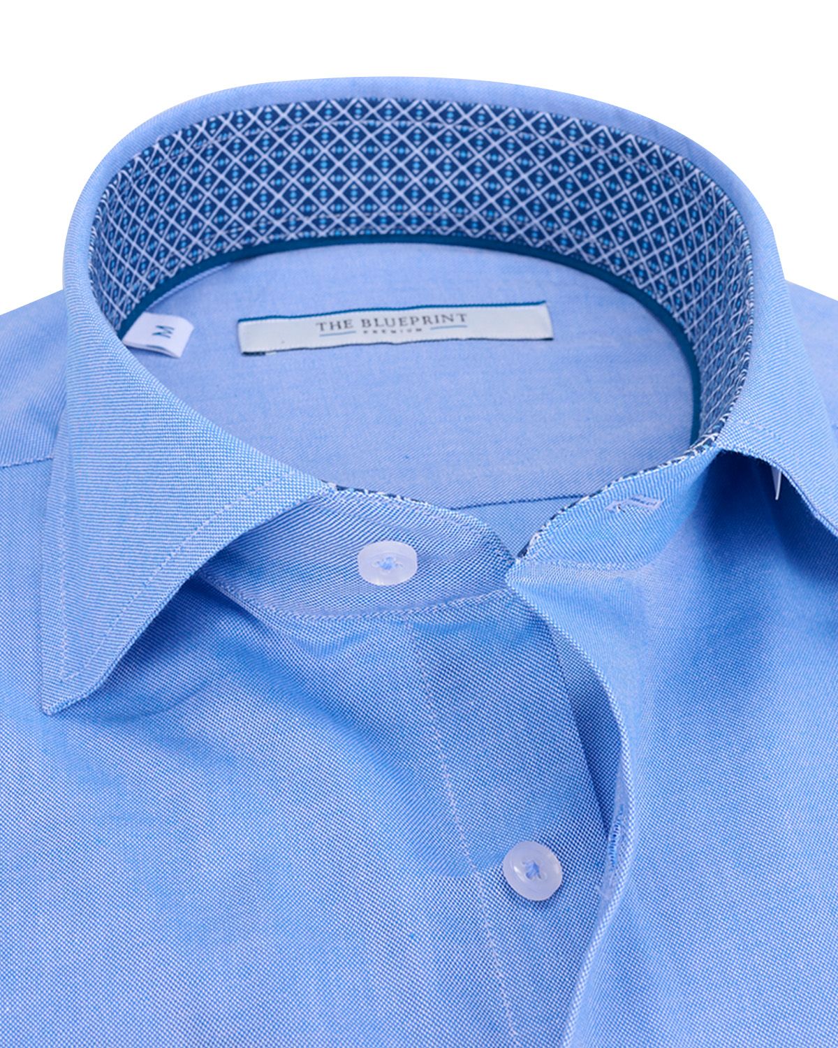 The BLUEPRINT Premium - Trendy overhemd LM Blauw uni 086643-001-L