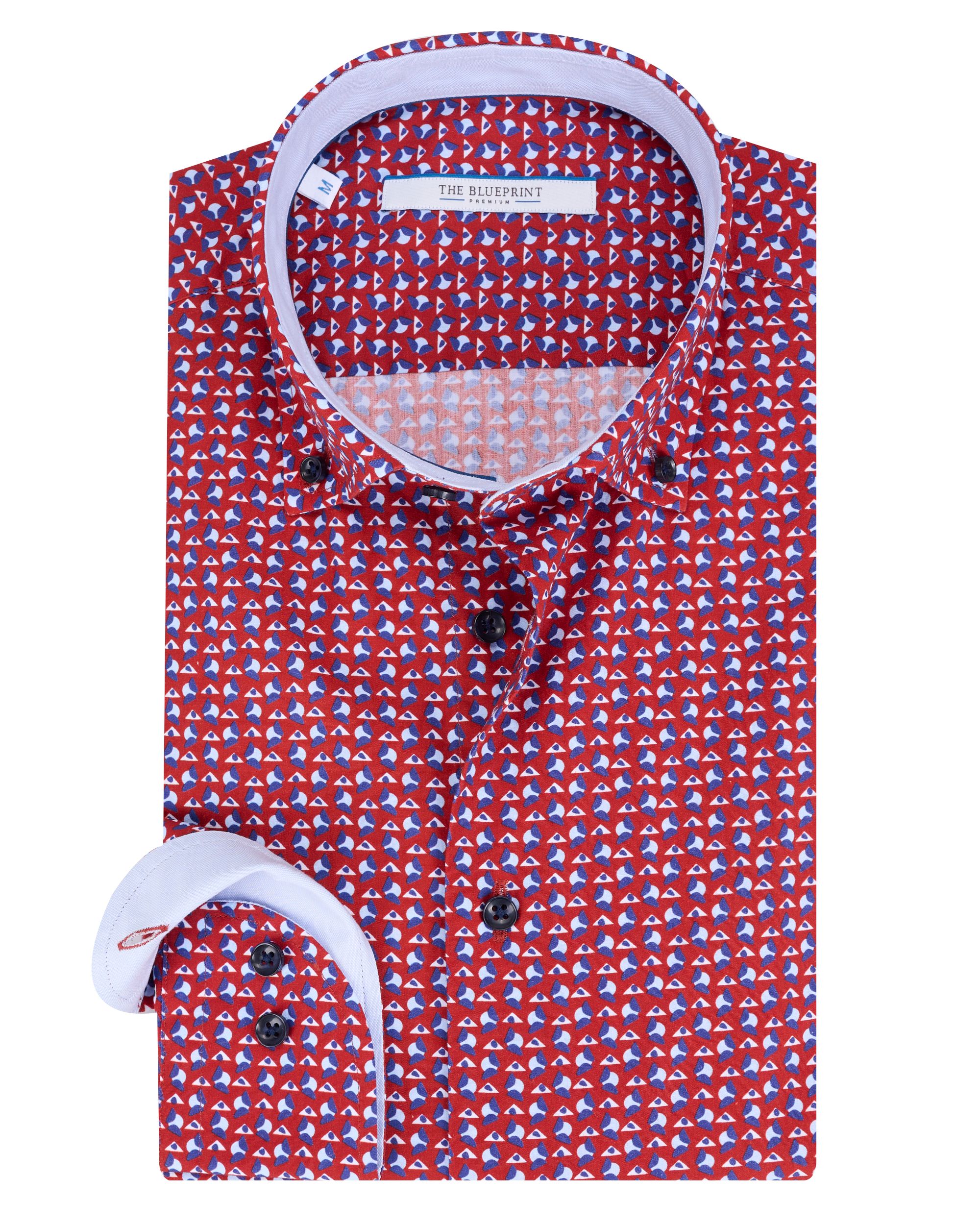 The BLUEPRINT Premium - Trendy overhemd LM Rood dessin 086647-001-L